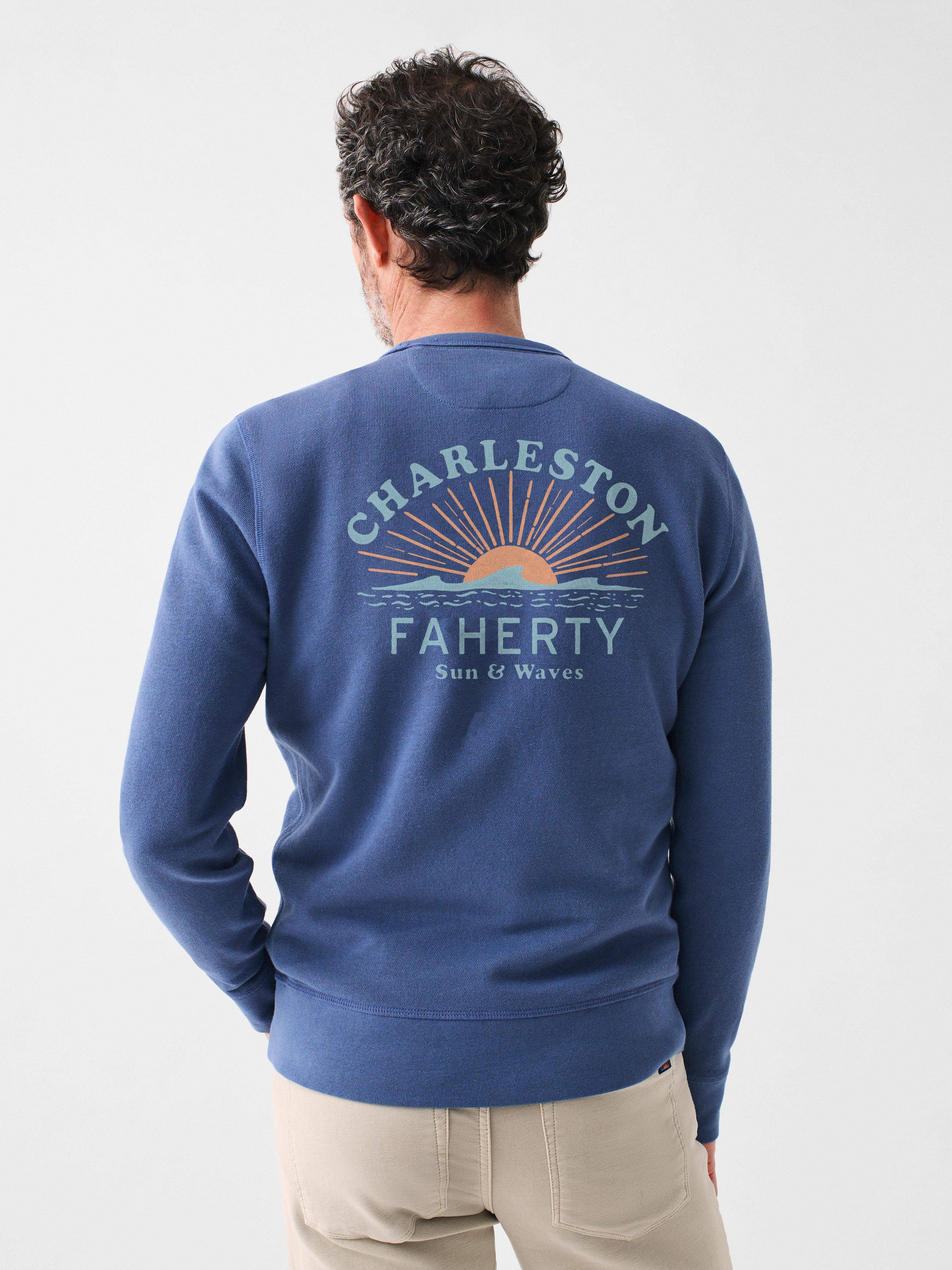 Charleston Long-Sleeve Terry Crewneck - Faded Navy