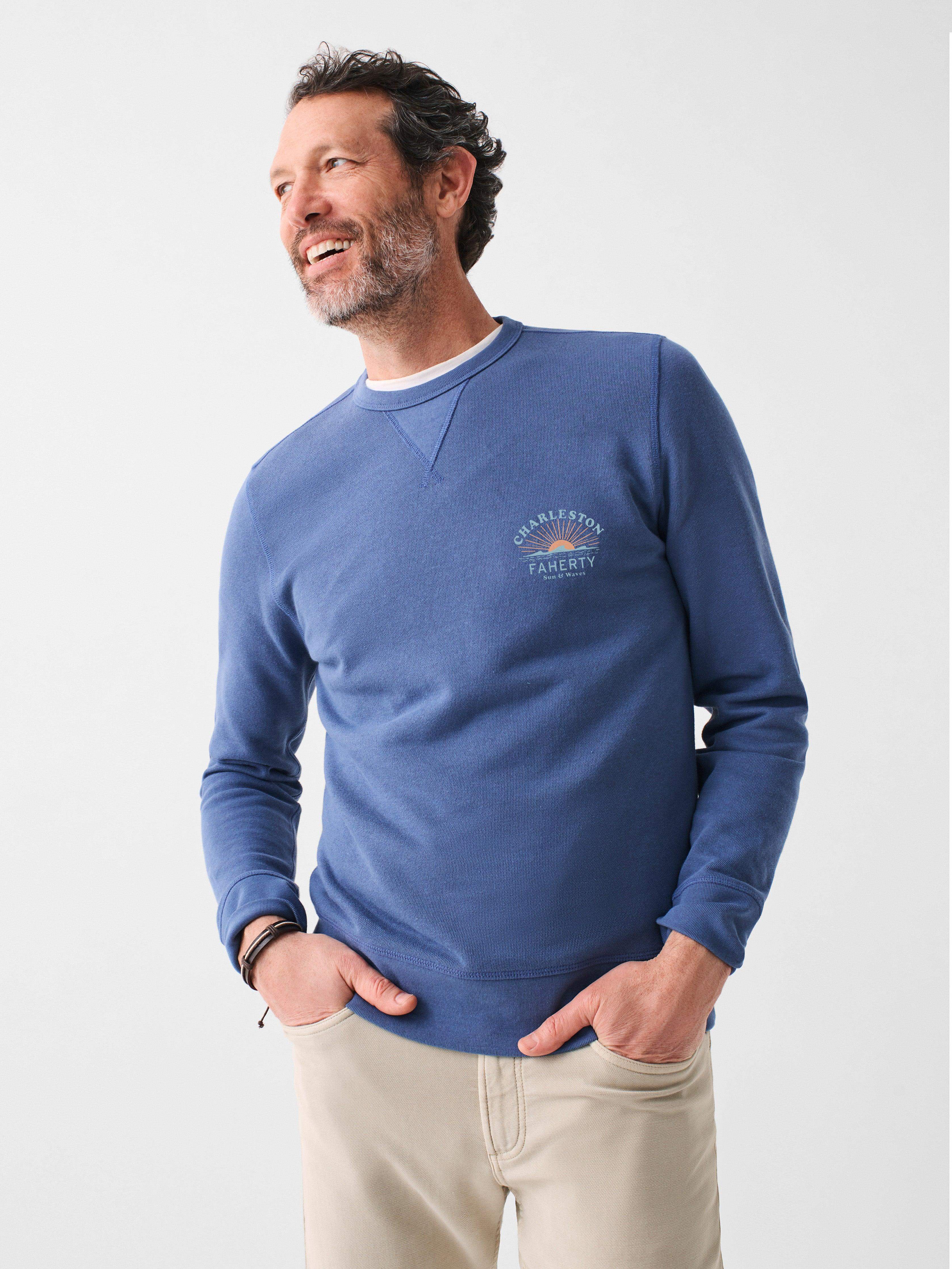 Charleston Long-Sleeve Terry Crewneck - Faded Navy