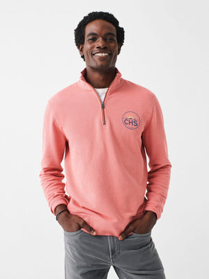 Charleston Long- Sleeve Terry Quarter- Zip - Faded Flag