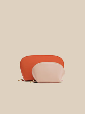 Cuyana For Faherty Travel Case Set - Burnt Orange Blush