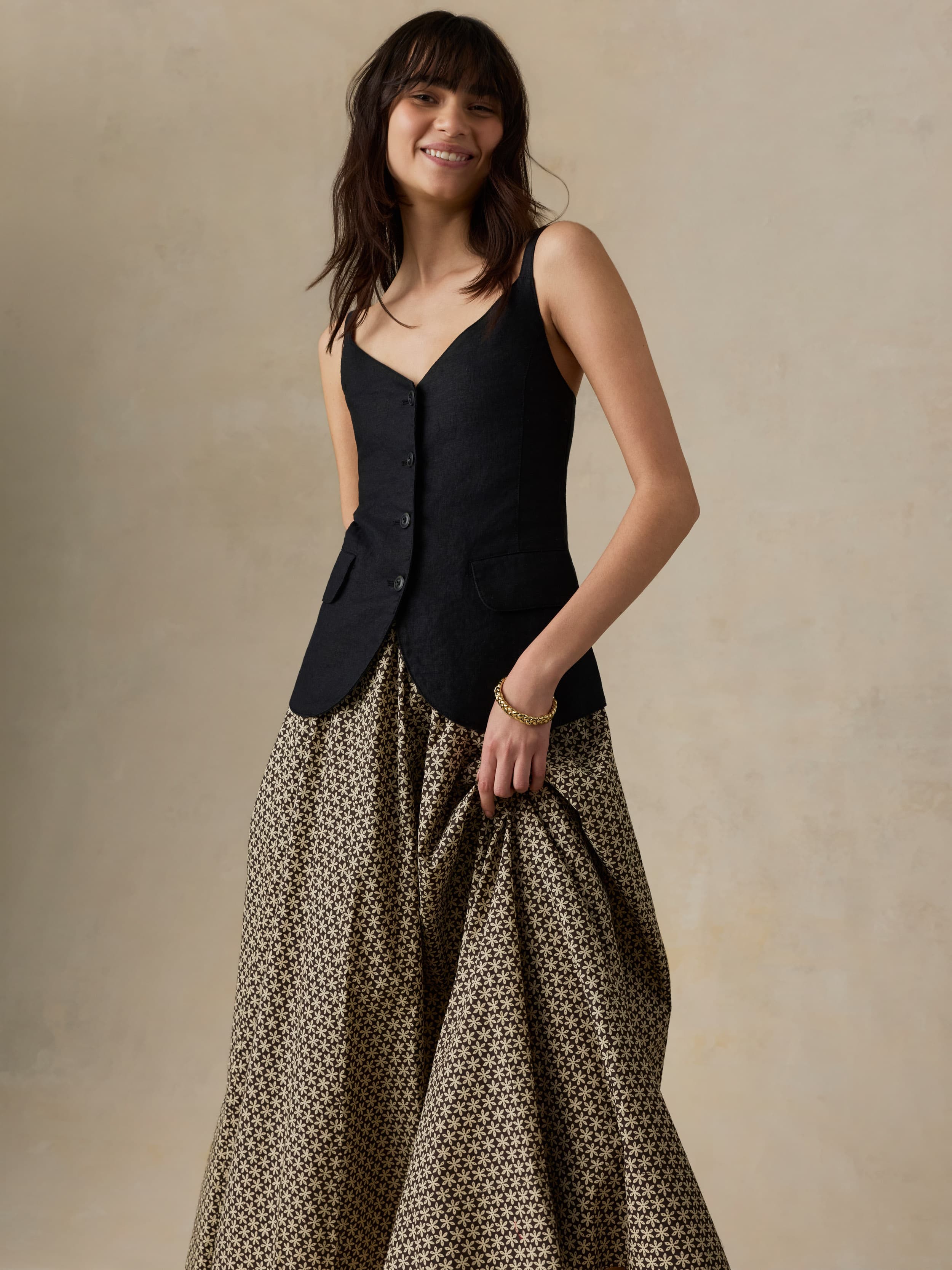 Coastal Poplin Nera Skirt - Bloom Trail Floral | Faherty Brand
