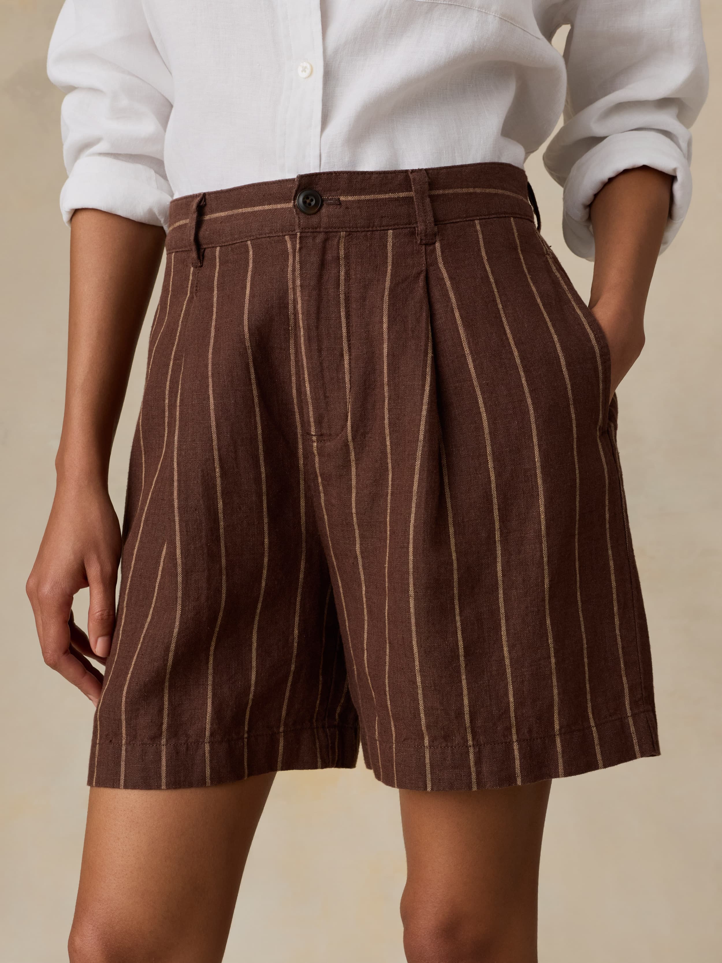 Sun Strider Pleated Short - Harbor Line Stripe | Faherty Brand