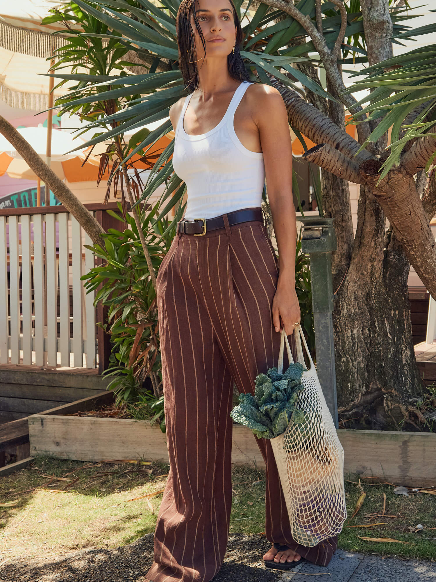 Sun Strider Pleated Pant - Harbor Line Stripe | Faherty Brand