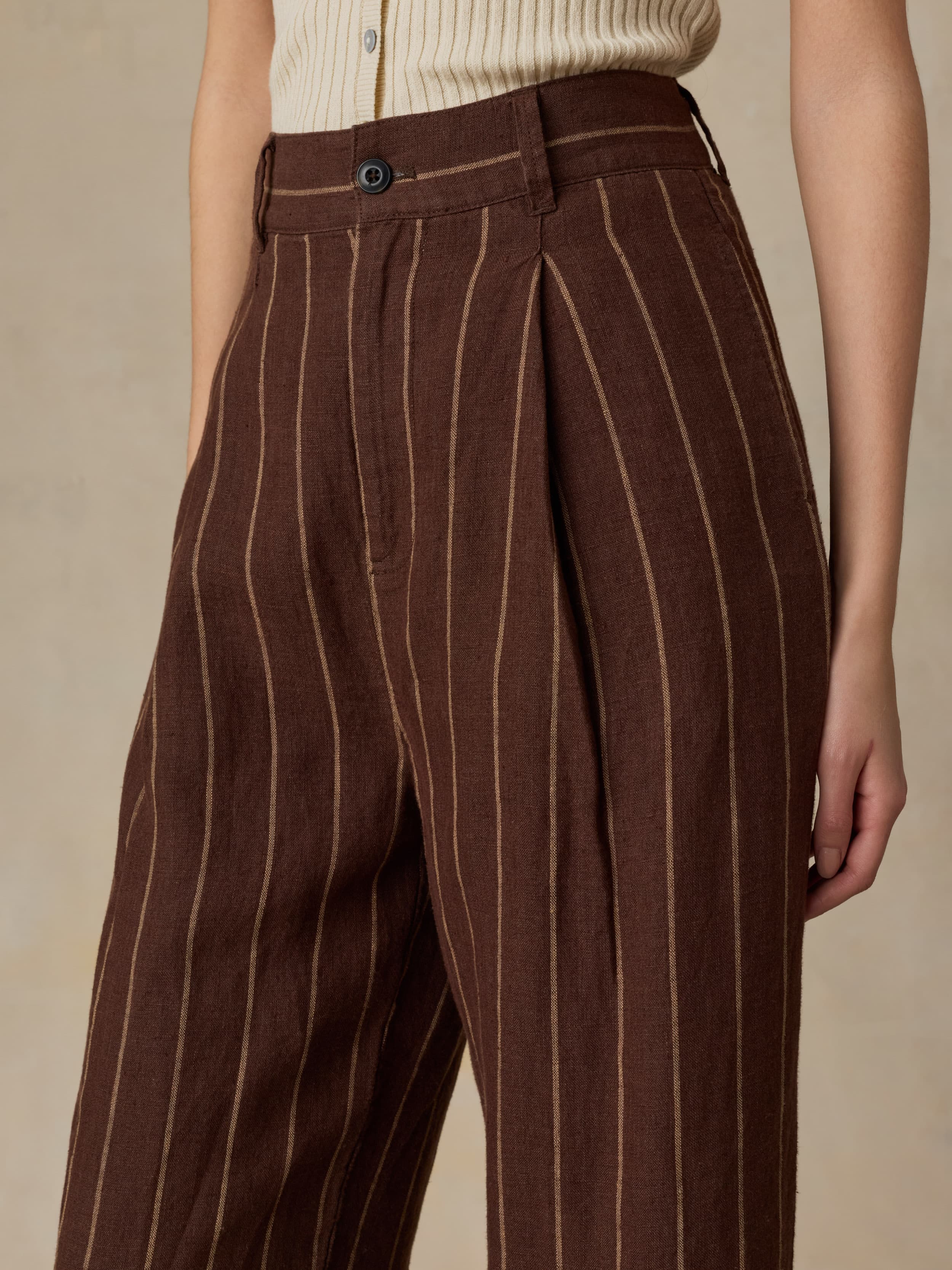 Sun Strider Pleated Pant - Harbor Line Stripe | Faherty Brand