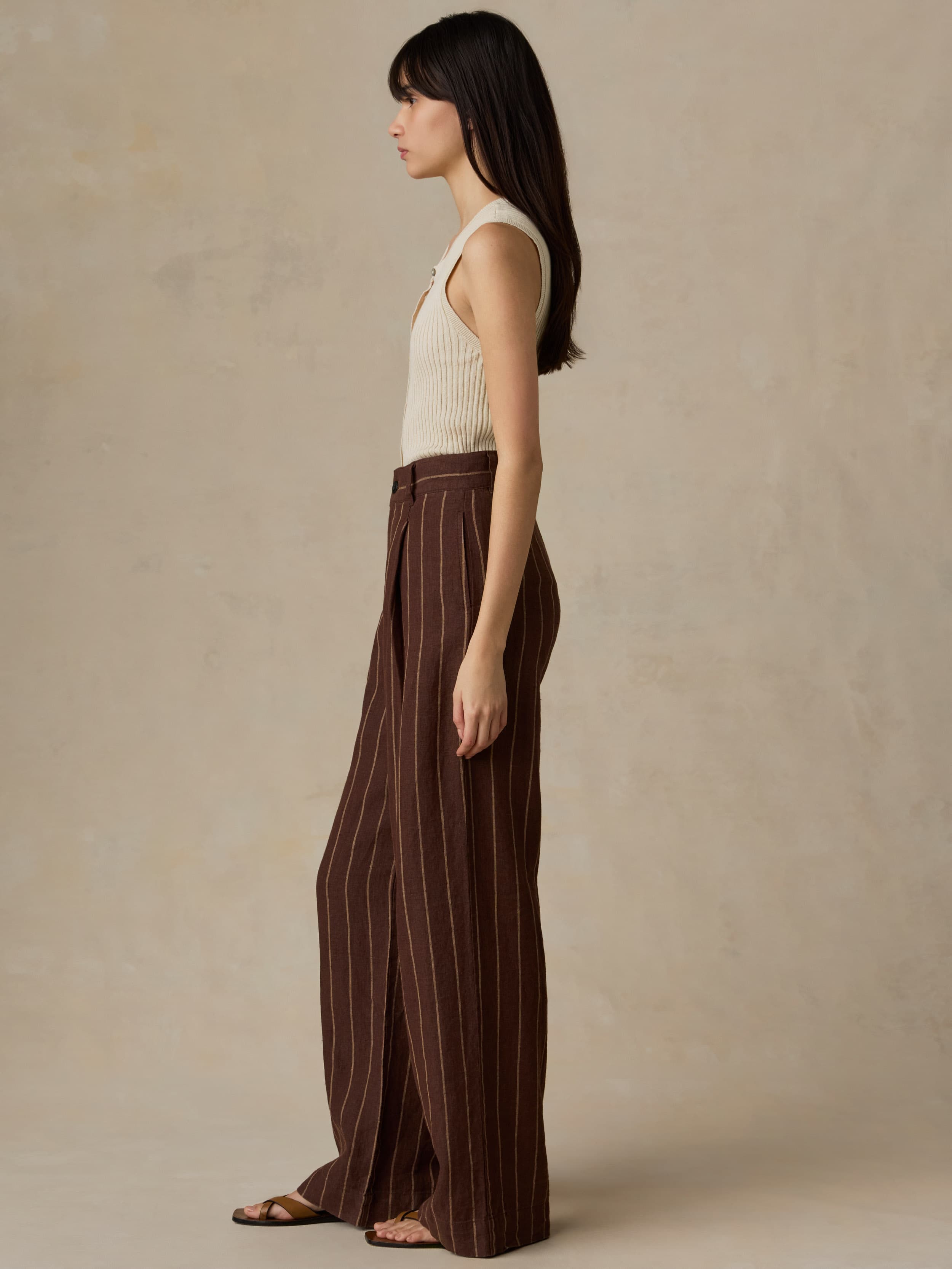Sun Strider Pleated Pant - Harbor Line Stripe | Faherty Brand