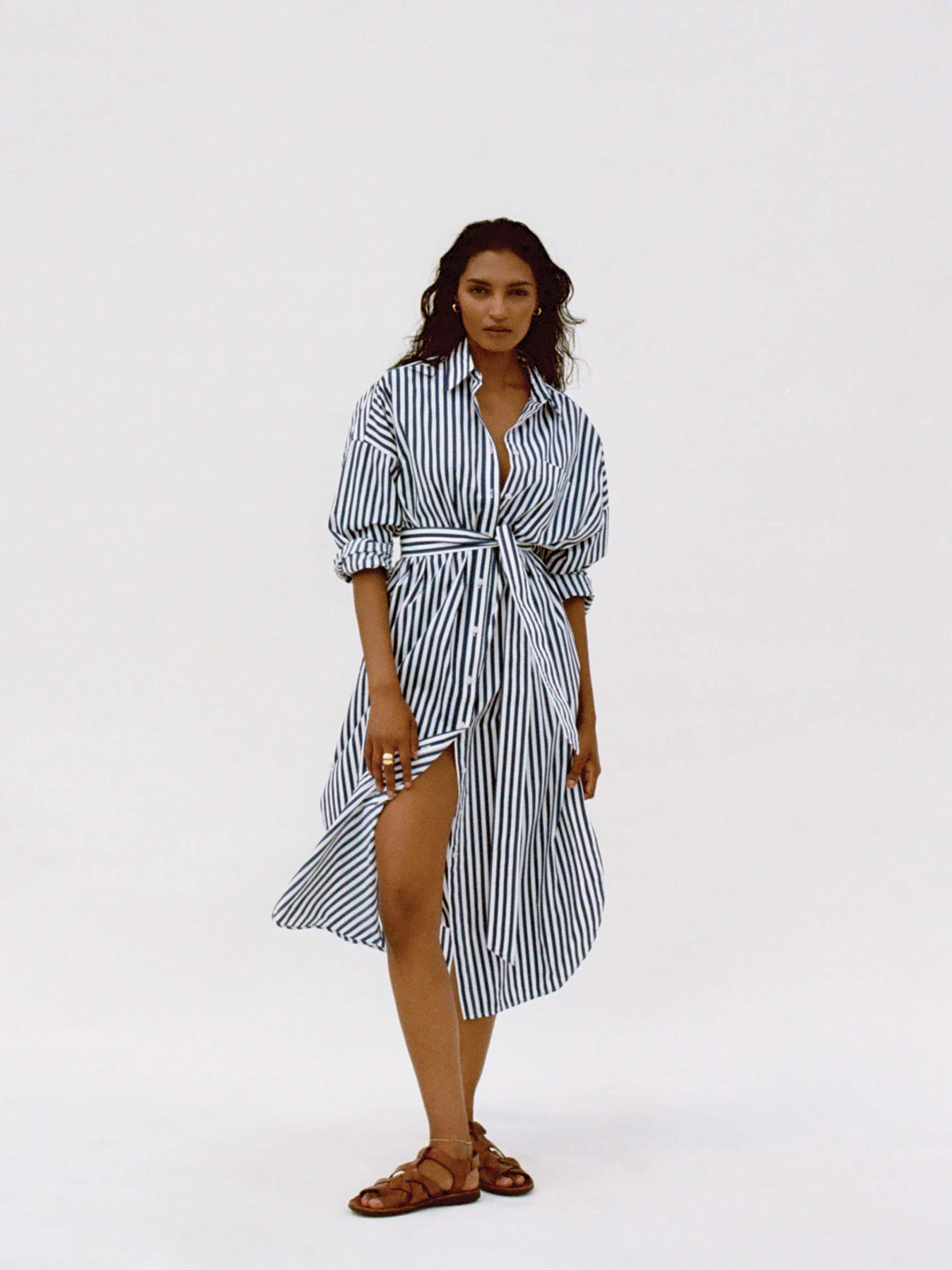 Coastal Poplin Rio Shirtdress - Seaside Stripe | Faherty Brand