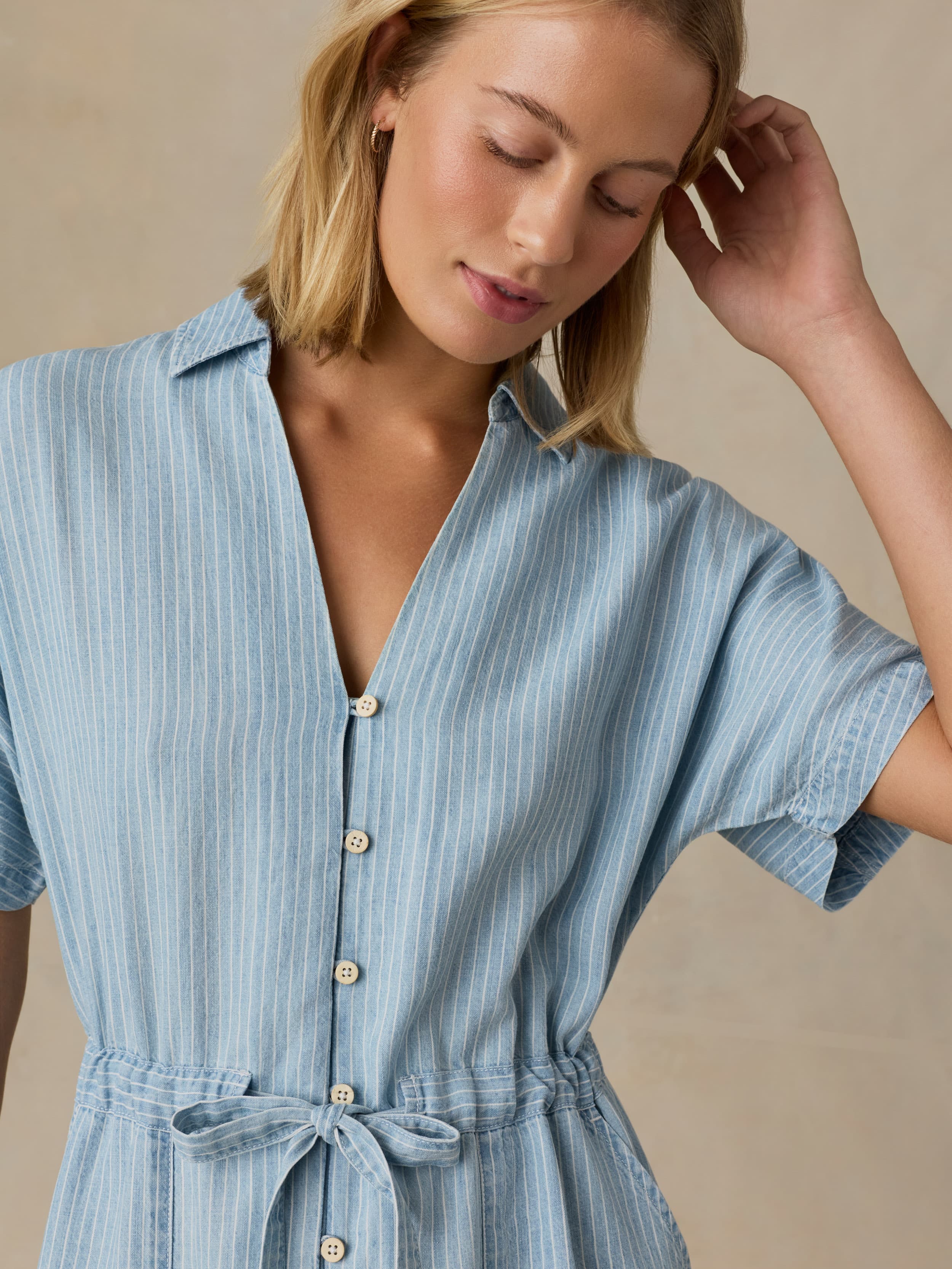 Tried & True Oakley Dress - Bluewater Stripe | Faherty Brand