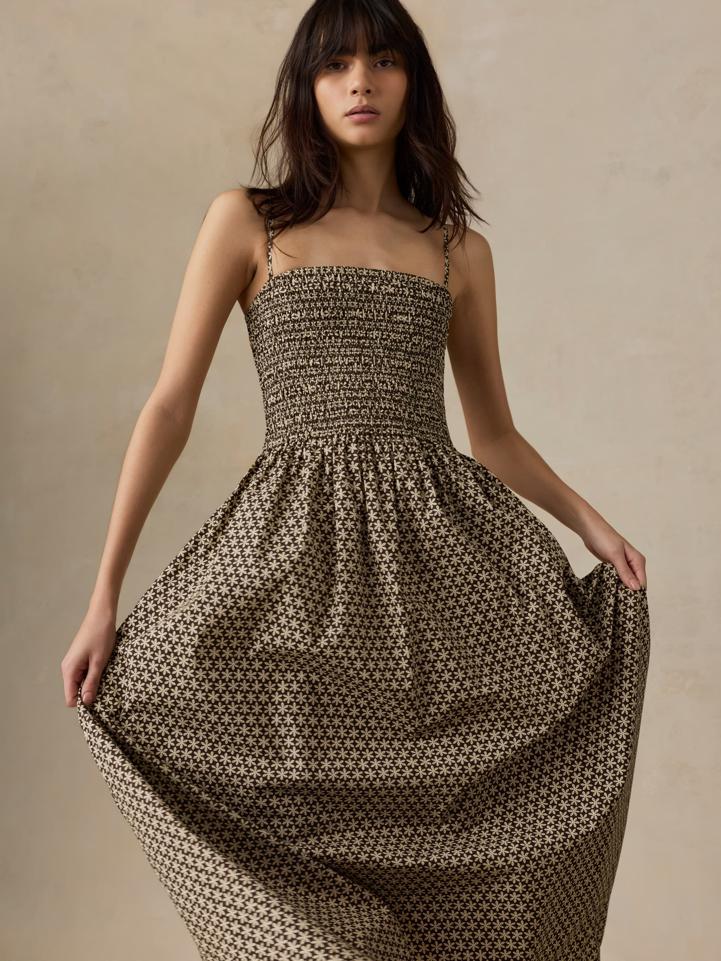 Coastal Poplin Lucia Dress - Bloom Trail Floral | Faherty Brand
