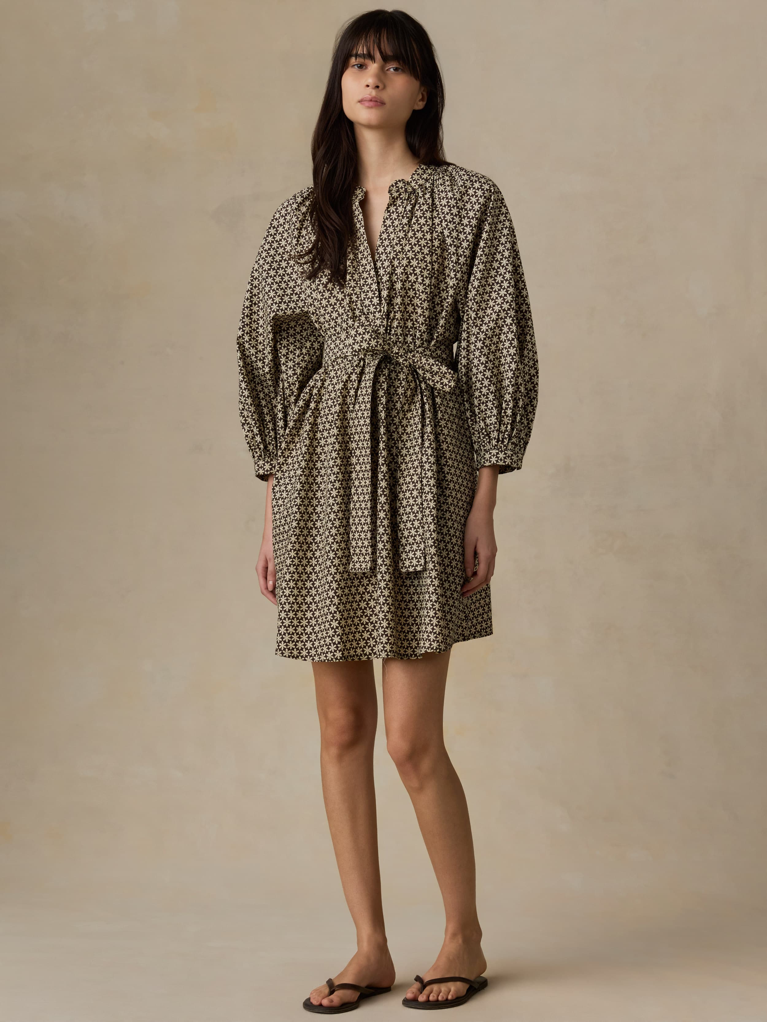 Coastal Poplin Kaia Mini Dress - Bloom Trail Floral | Faherty Brand
