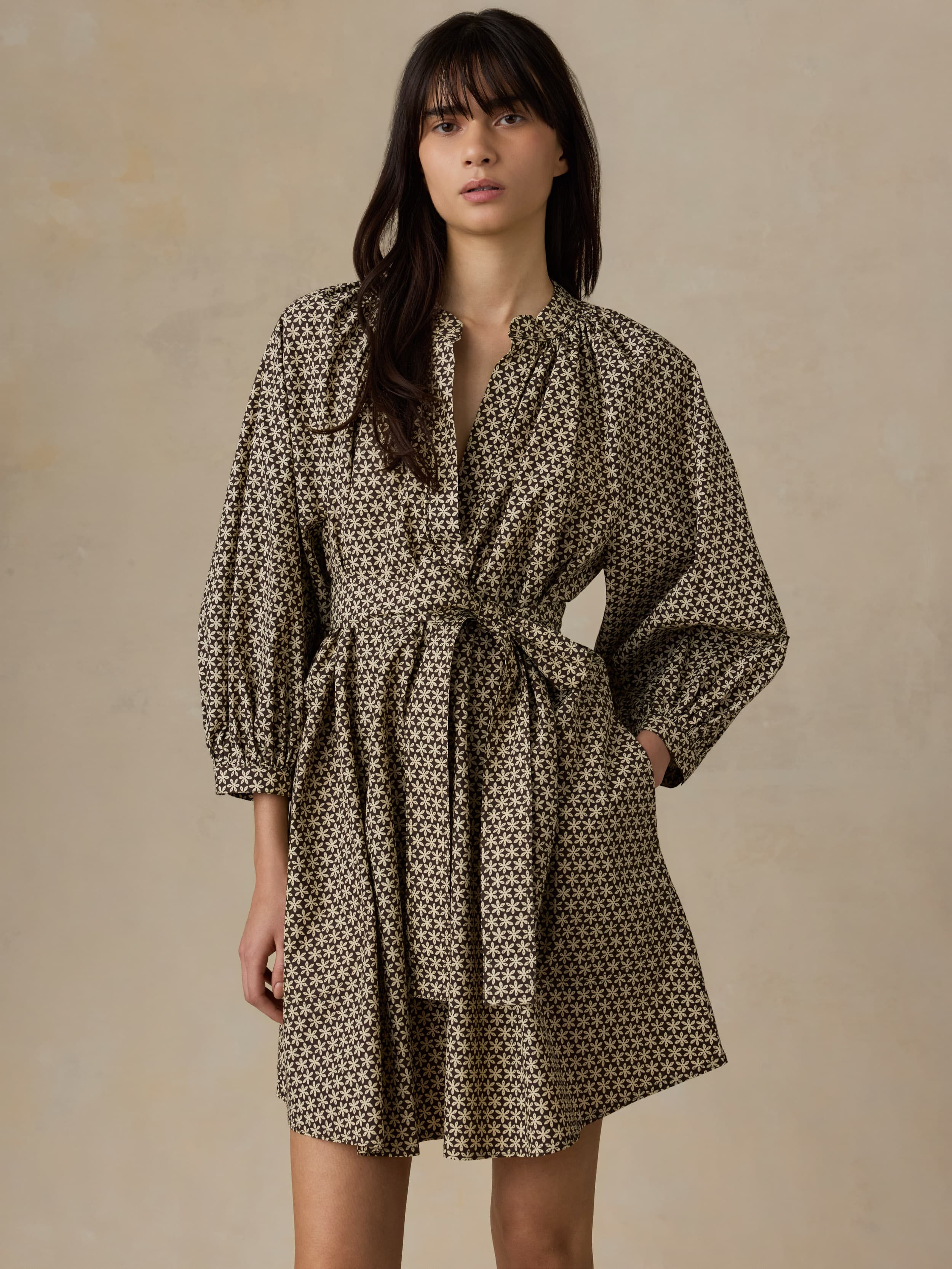 Coastal Poplin Kaia Mini Dress - Bloom Trail Floral | Faherty Brand