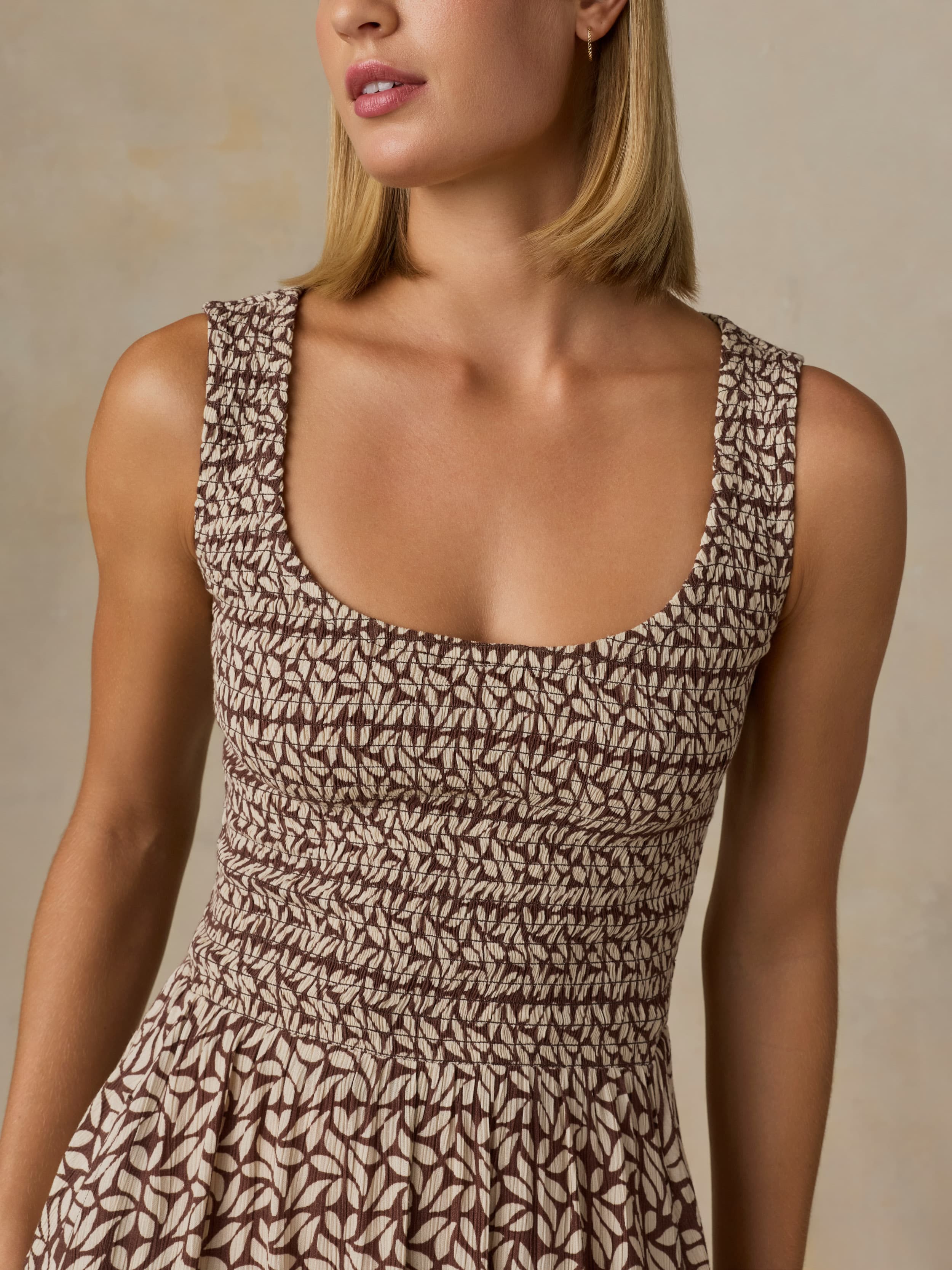 Sophia Smocked Dress - Chocolate Petal | Faherty Brand