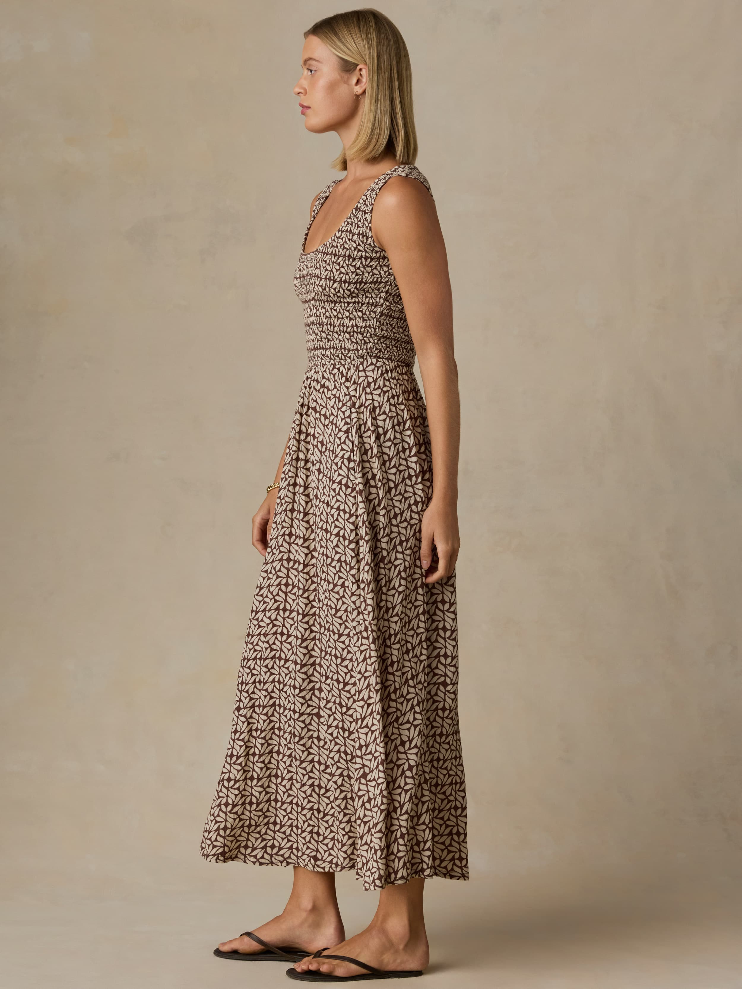 Sophia Smocked Dress - Chocolate Petal | Faherty Brand