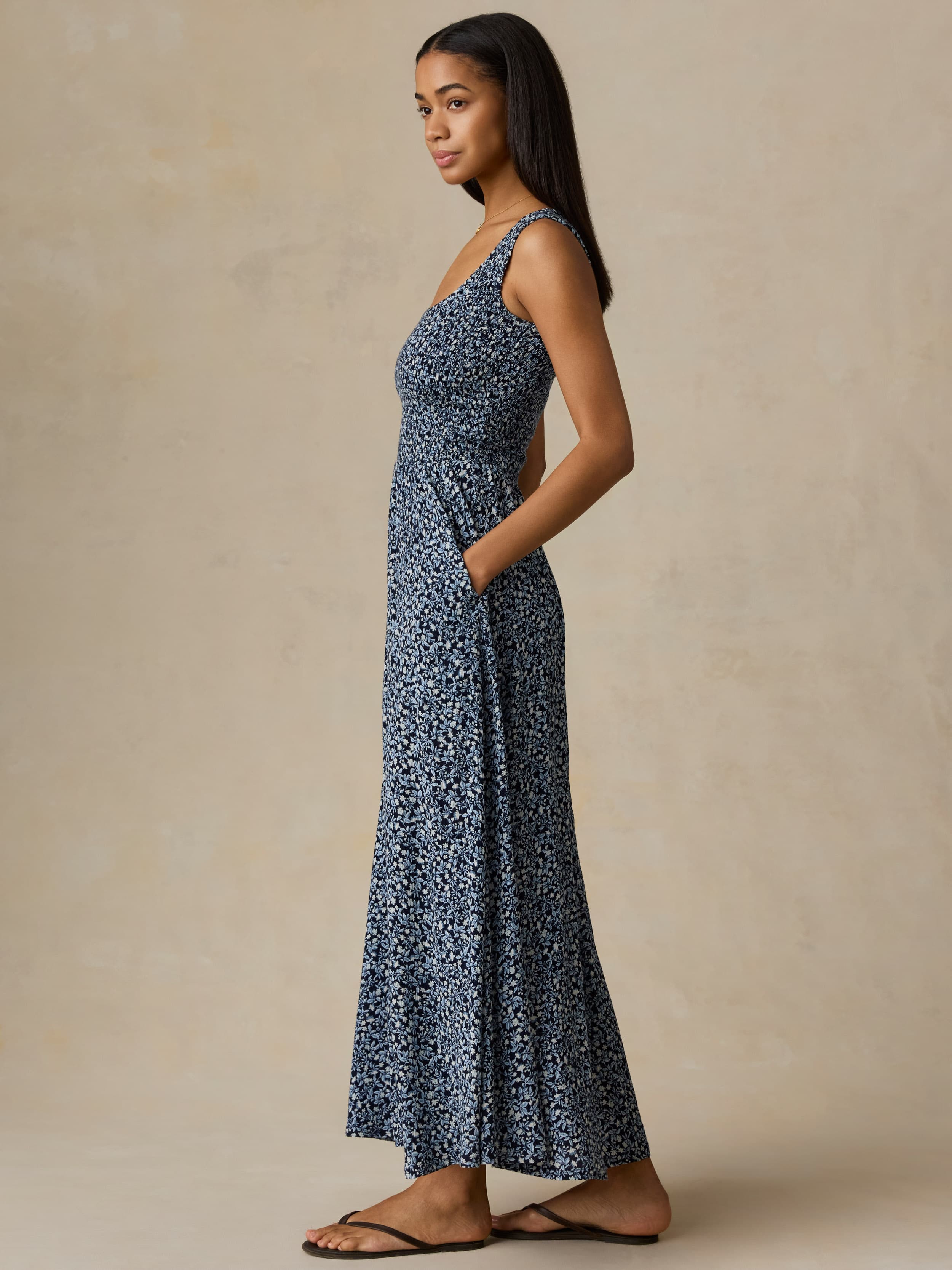 Sophia Smocked Dress - Coastal Bloom | Faherty Brand