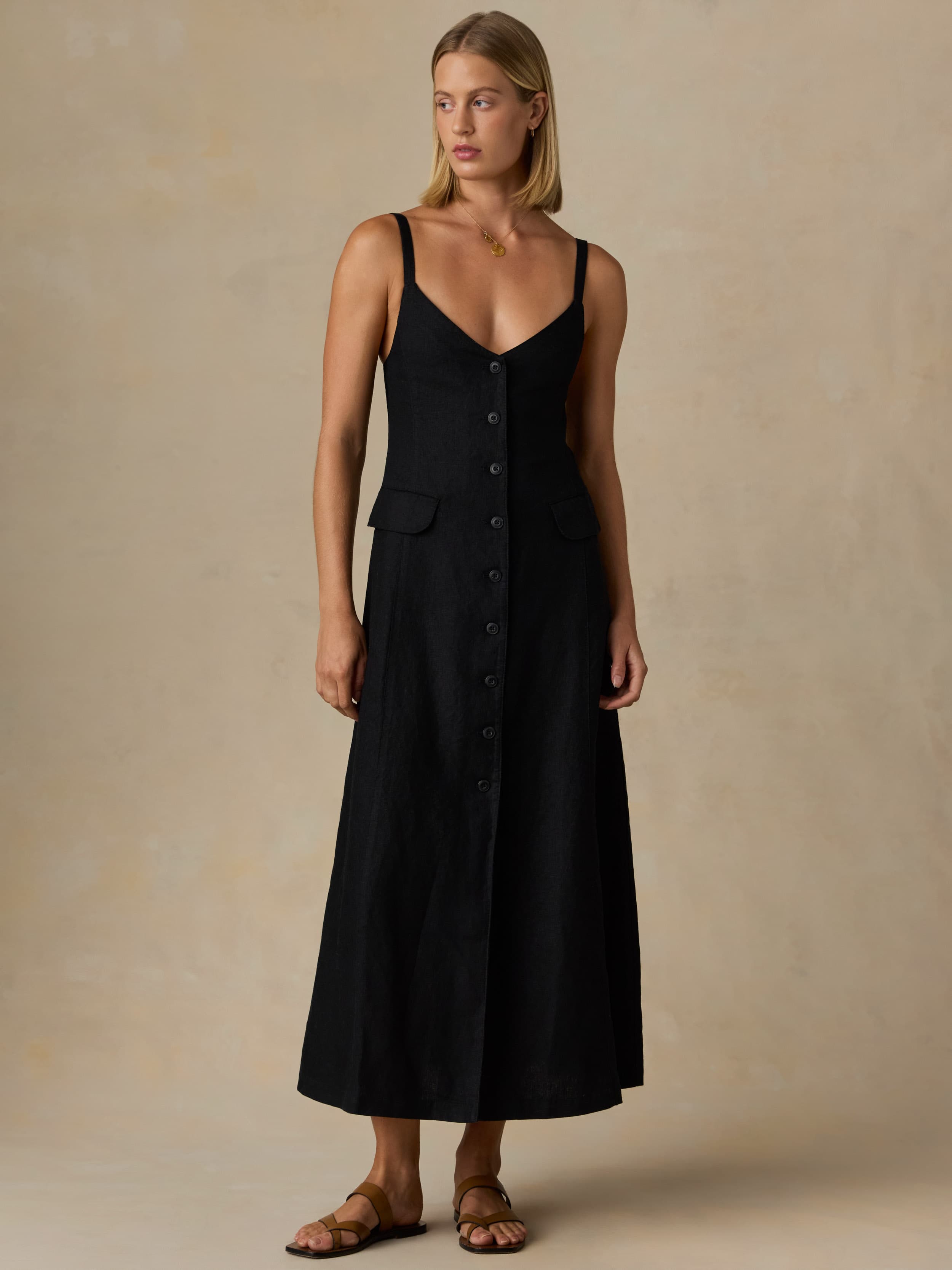 Sun Strider Milo Dress - Black | Faherty Brand