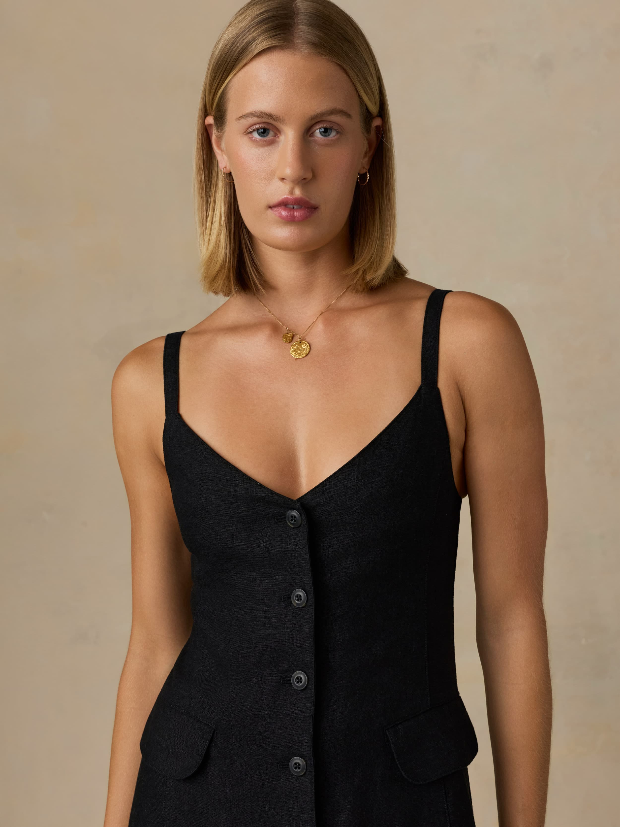 Sun Strider Milo Dress - Black | Faherty Brand