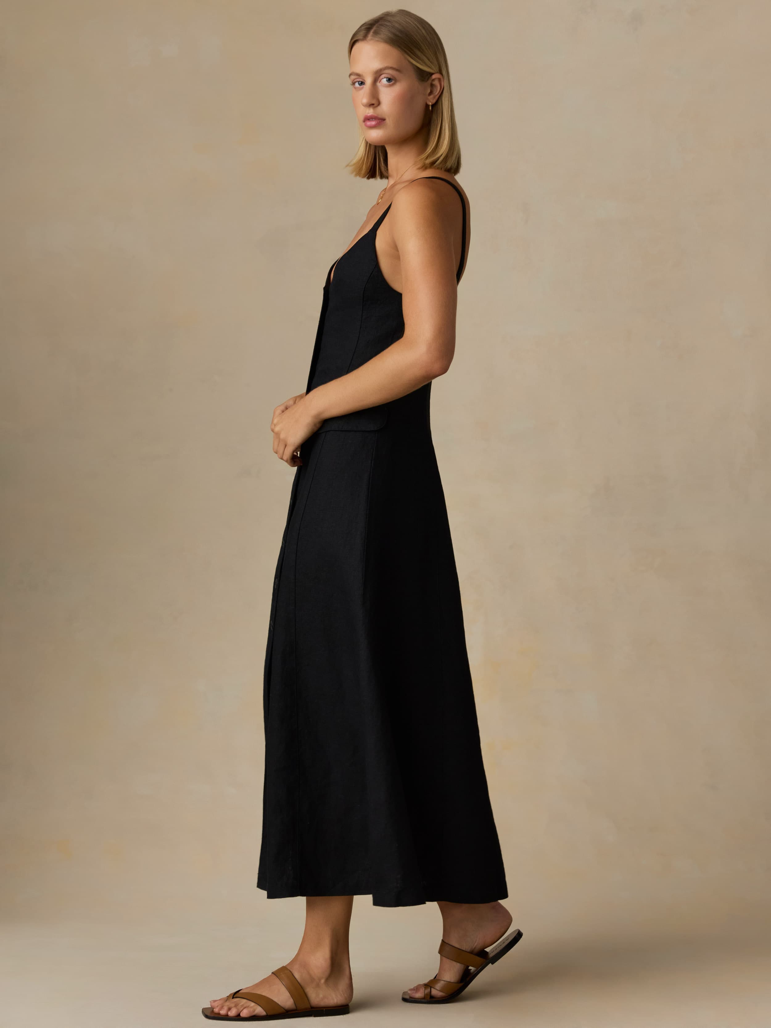 Sun Strider Milo Dress - Black | Faherty Brand