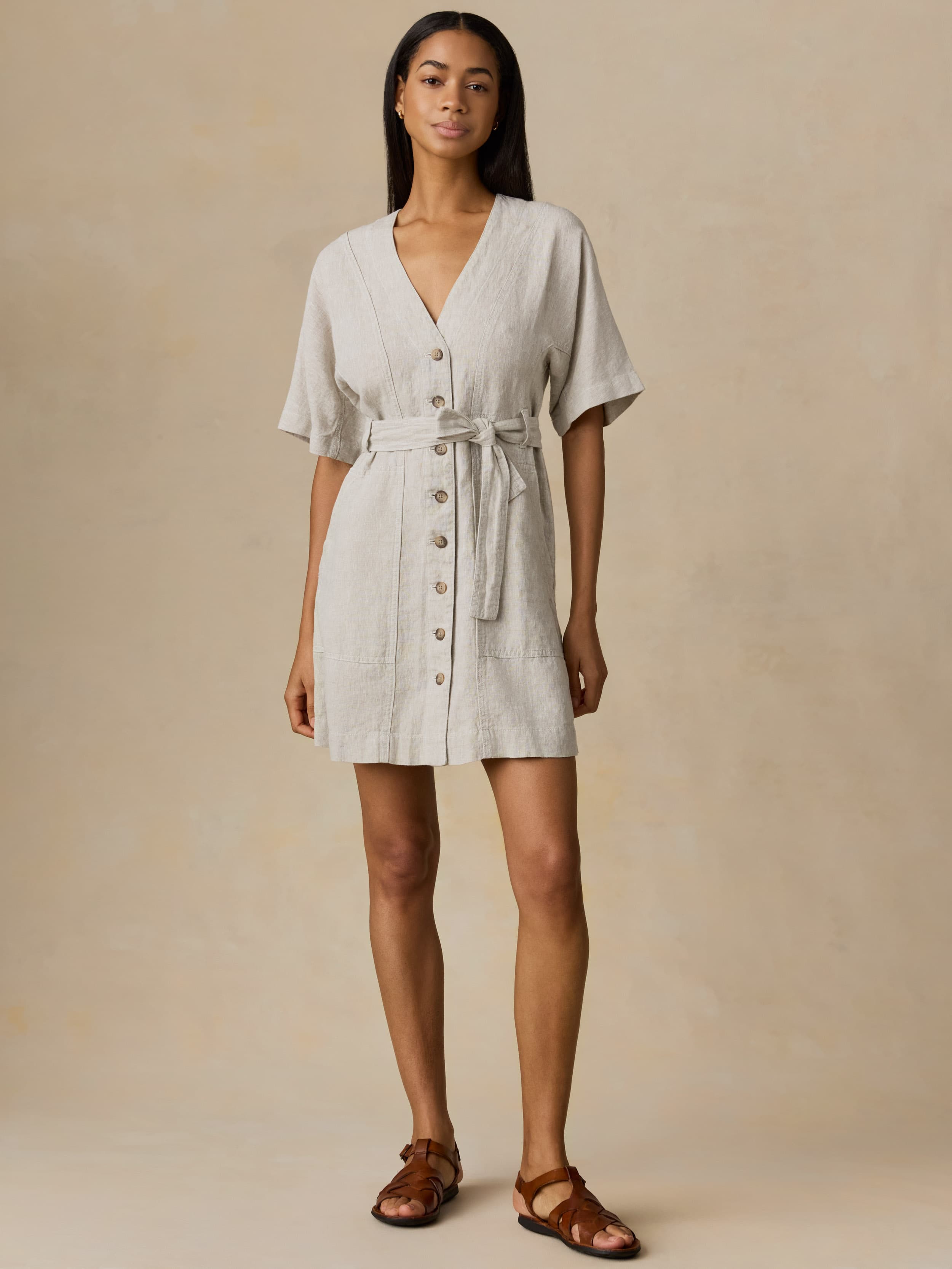 Sun Strider Camille Mini Dress - Flax | Faherty Brand