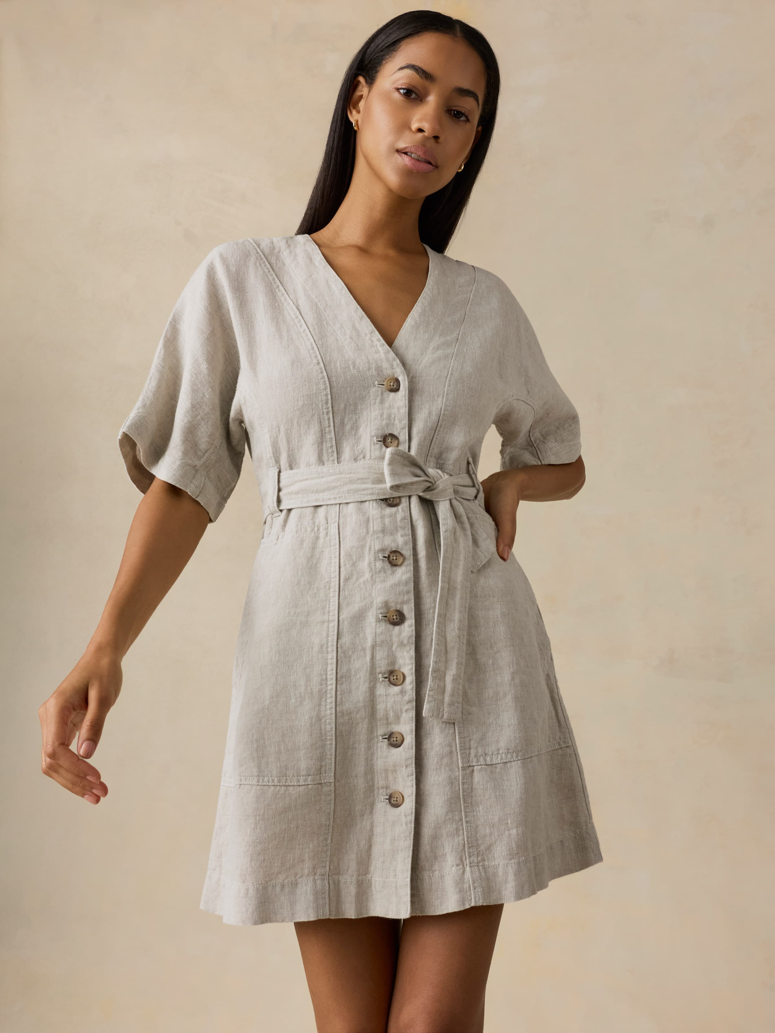 Sun Strider Camille Mini Dress - Flax | Faherty Brand