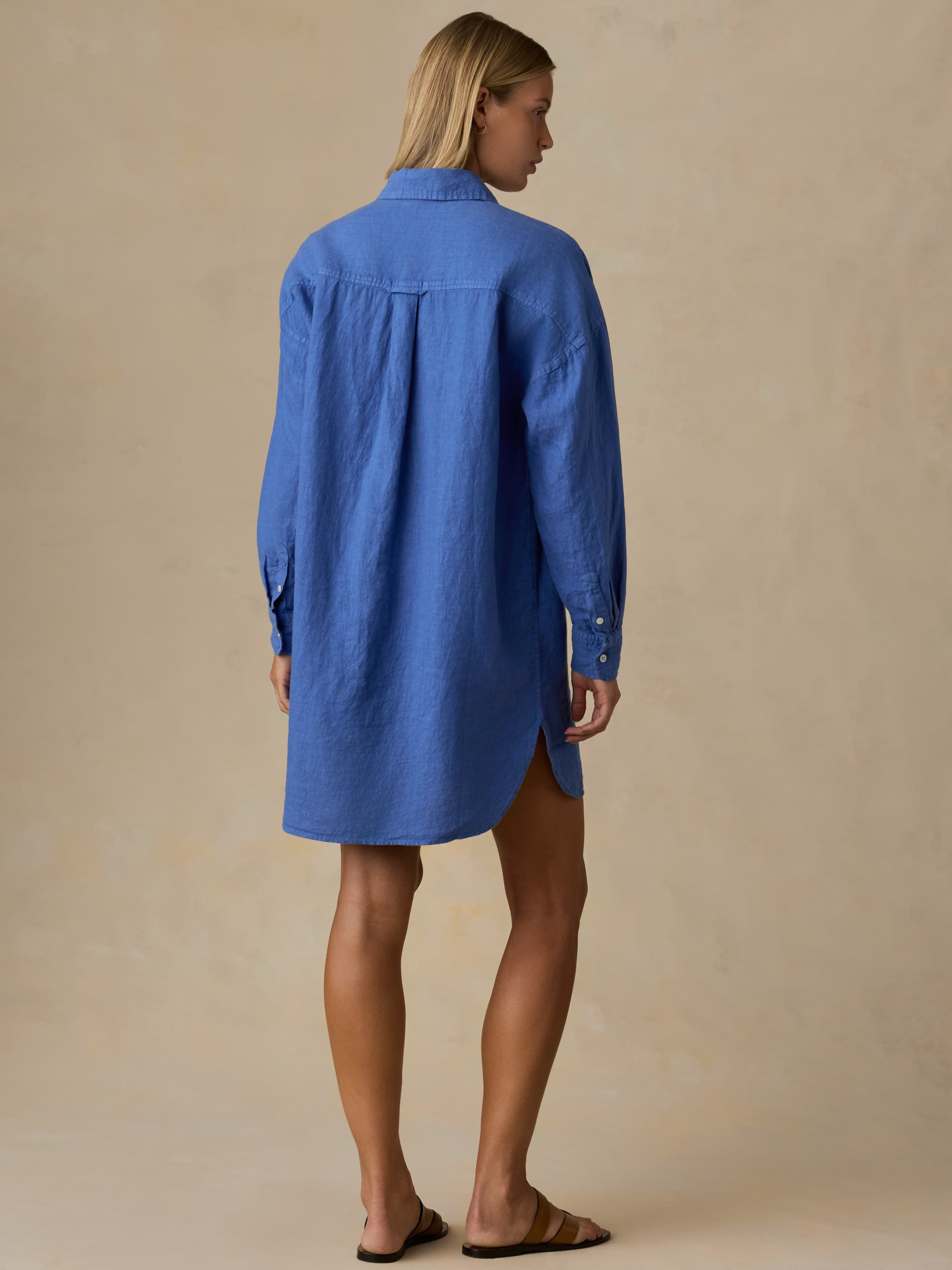 Laguna Linen Kova Shirtdress - Paradise Blue | Faherty Brand