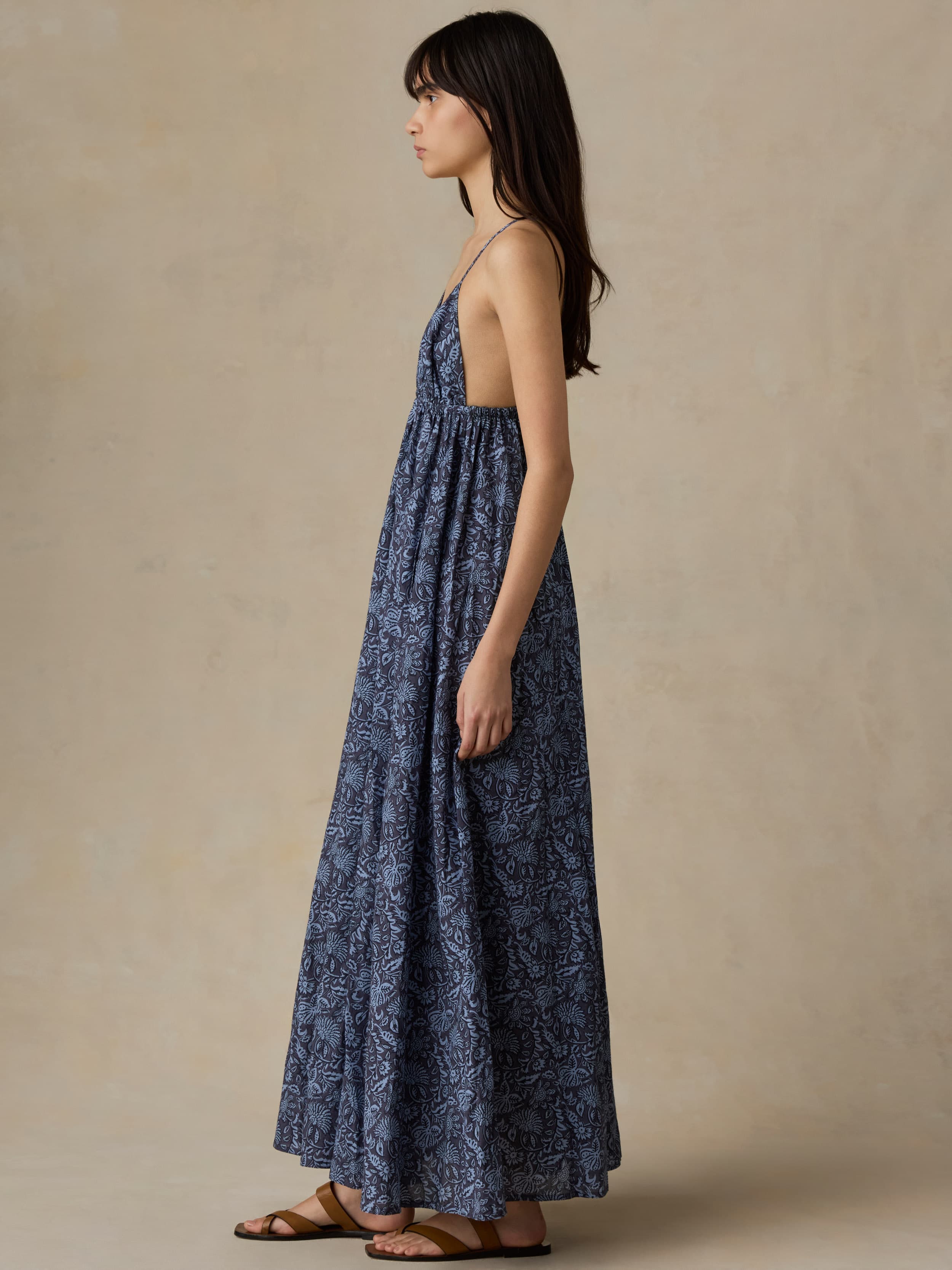 Voile Sadie Dress - Blue Moon Petals | Faherty Brand