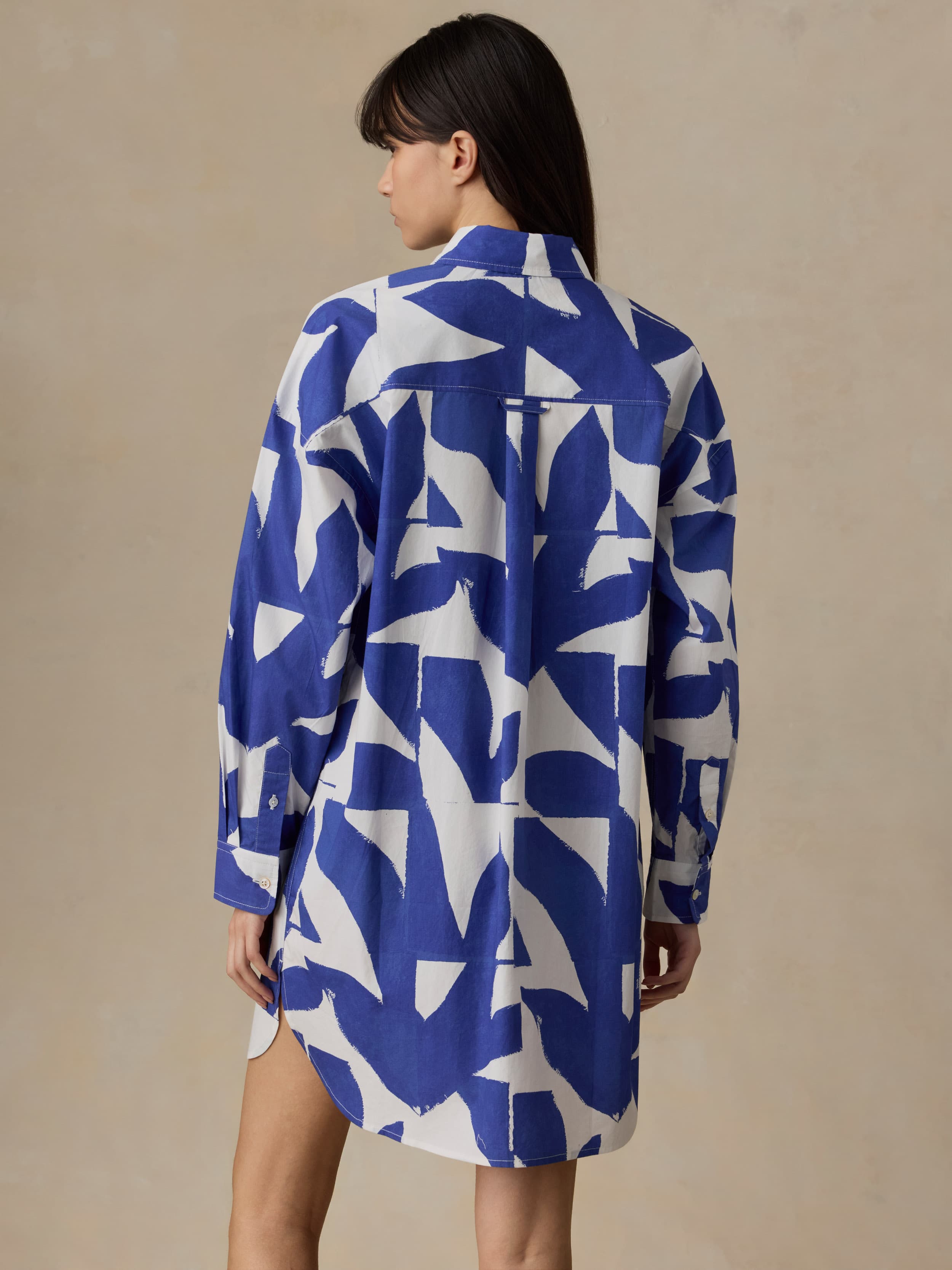Coastal Poplin Kova Shirtdress - Summer Leaf | Faherty Brand