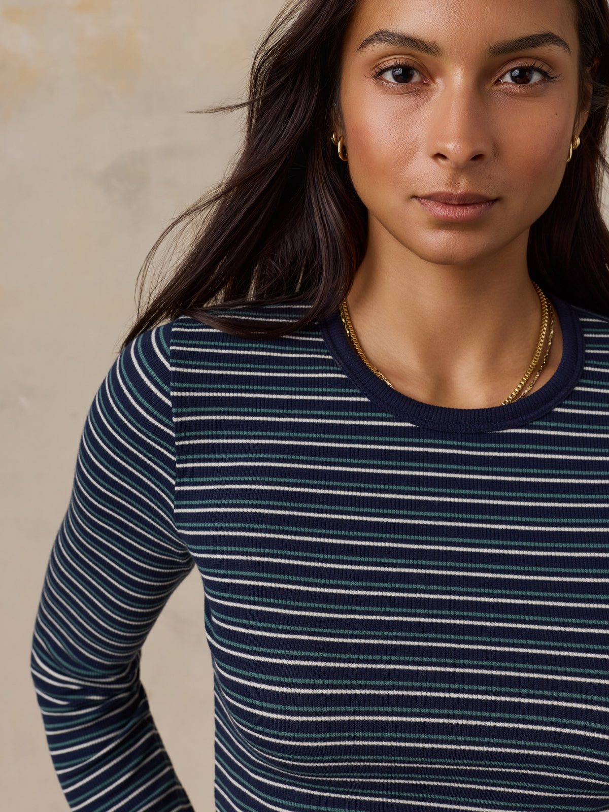 Featherweight Freestyle Layering Crew - Baritone Blue Stripe, image 3 of 6