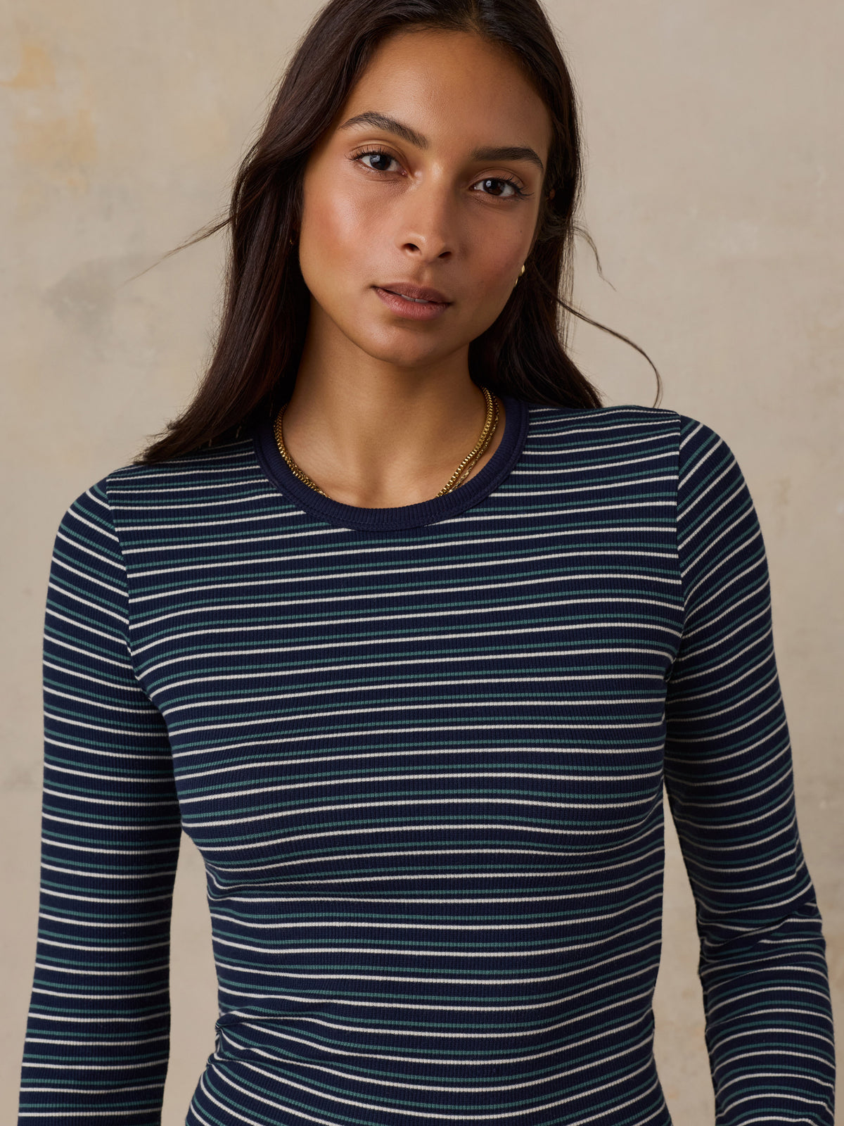 Featherweight Freestyle Layering Crew - Baritone Blue Stripe, image 4 of 6