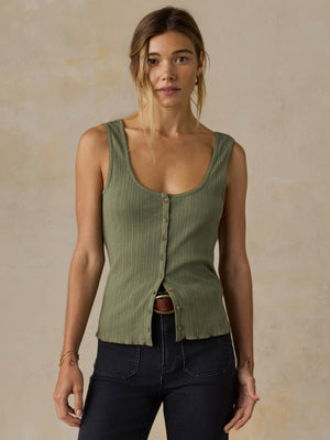 Paradise Pointelle Cami Cardigan - Clover