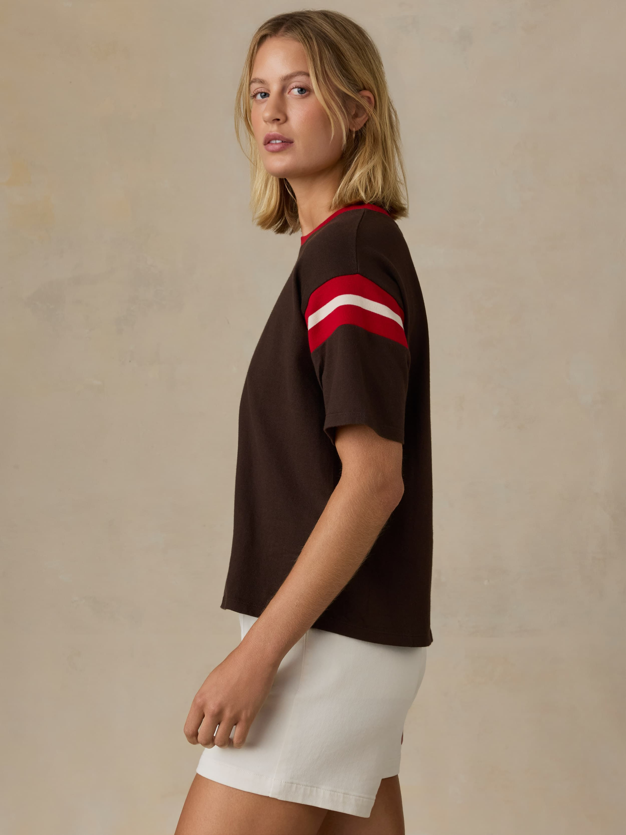Sport Jersey Throwback Tee - Espresso Varsity | Faherty Brand