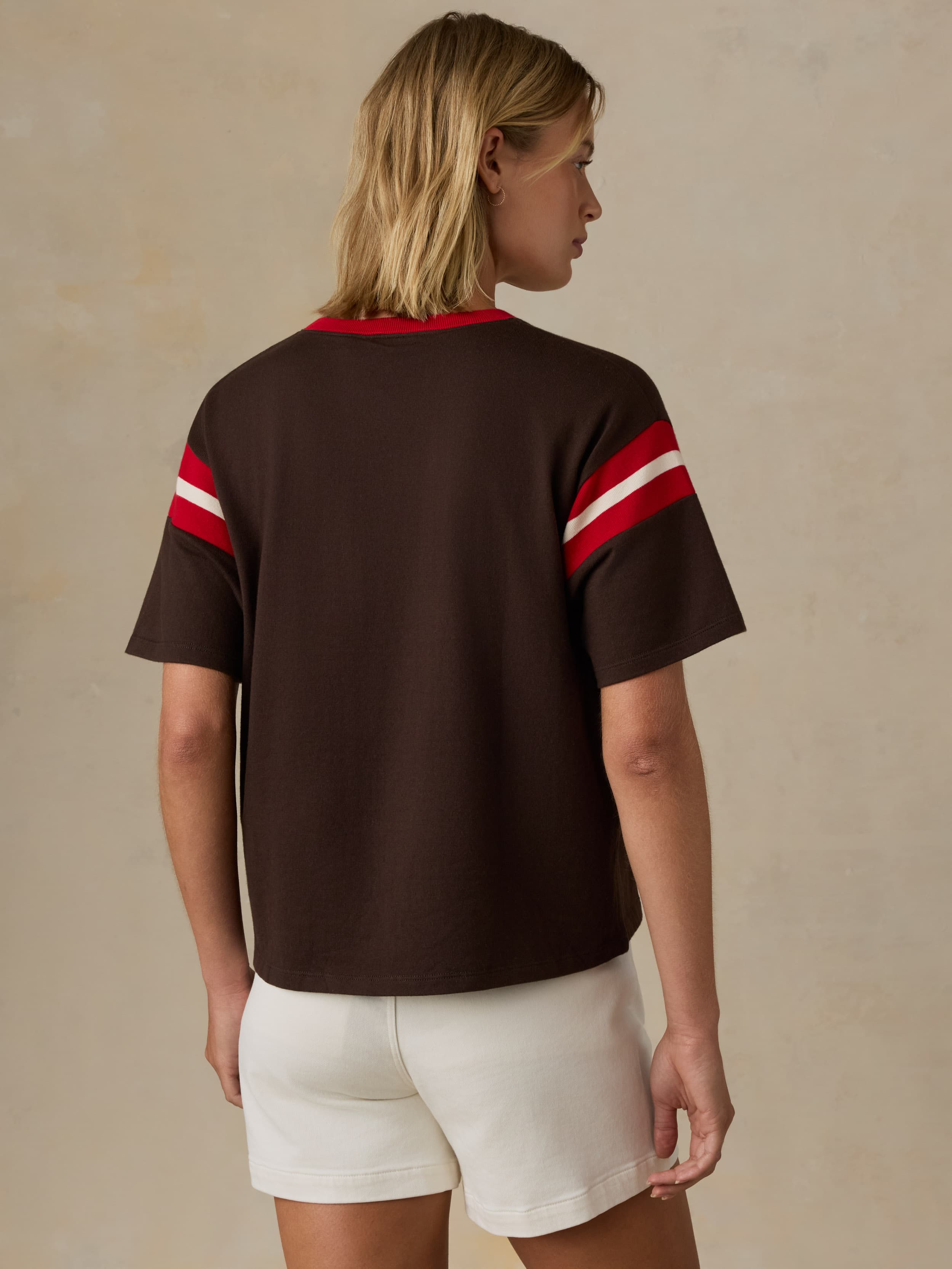 Sport Jersey Throwback Tee - Espresso Varsity | Faherty Brand