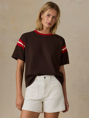 Sport Jersey Throwback Tee - Espresso Varsity