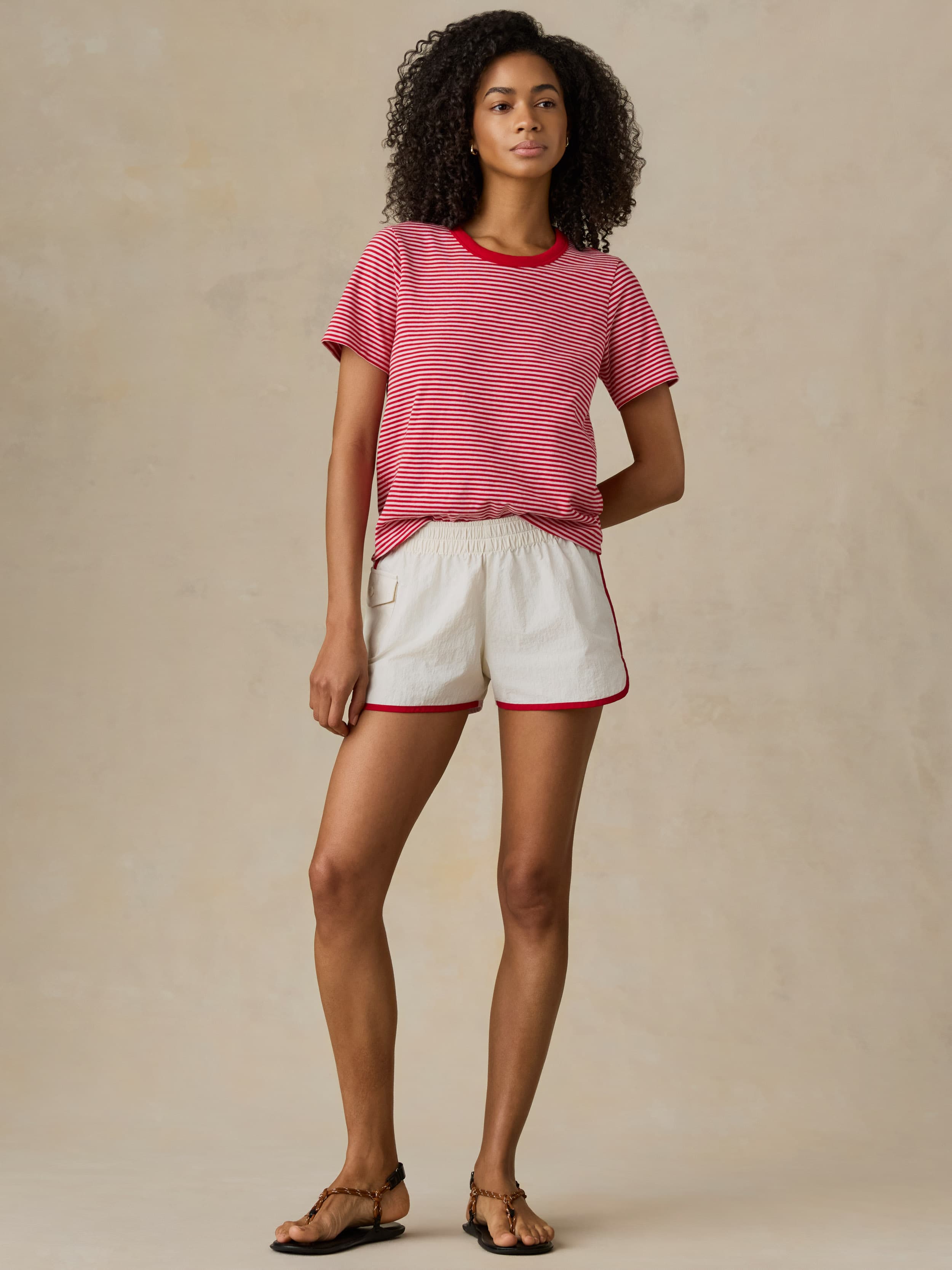 Sunwashed Regenerative Tee - Fuchsia Stripe | Faherty Brand