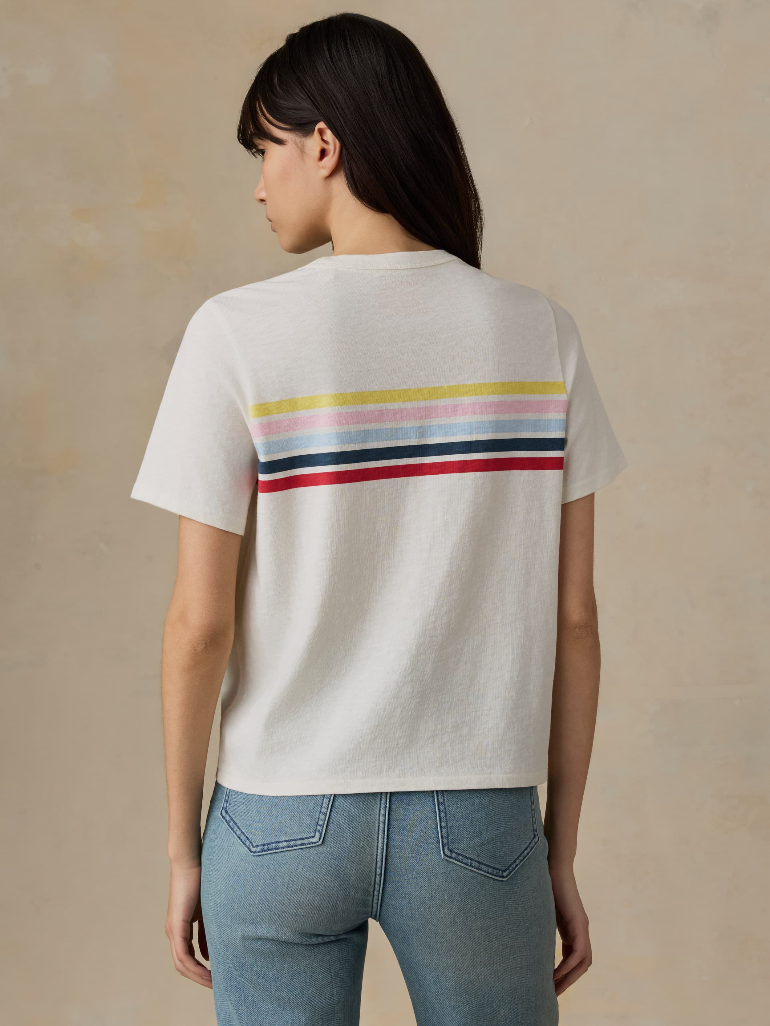 Sunwashed Regenerative Tee - Sunset Parade Stripe | Faherty Brand