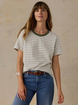 Sunwashed Regenerative Tee - Four Leaf Clover Mini Stripe