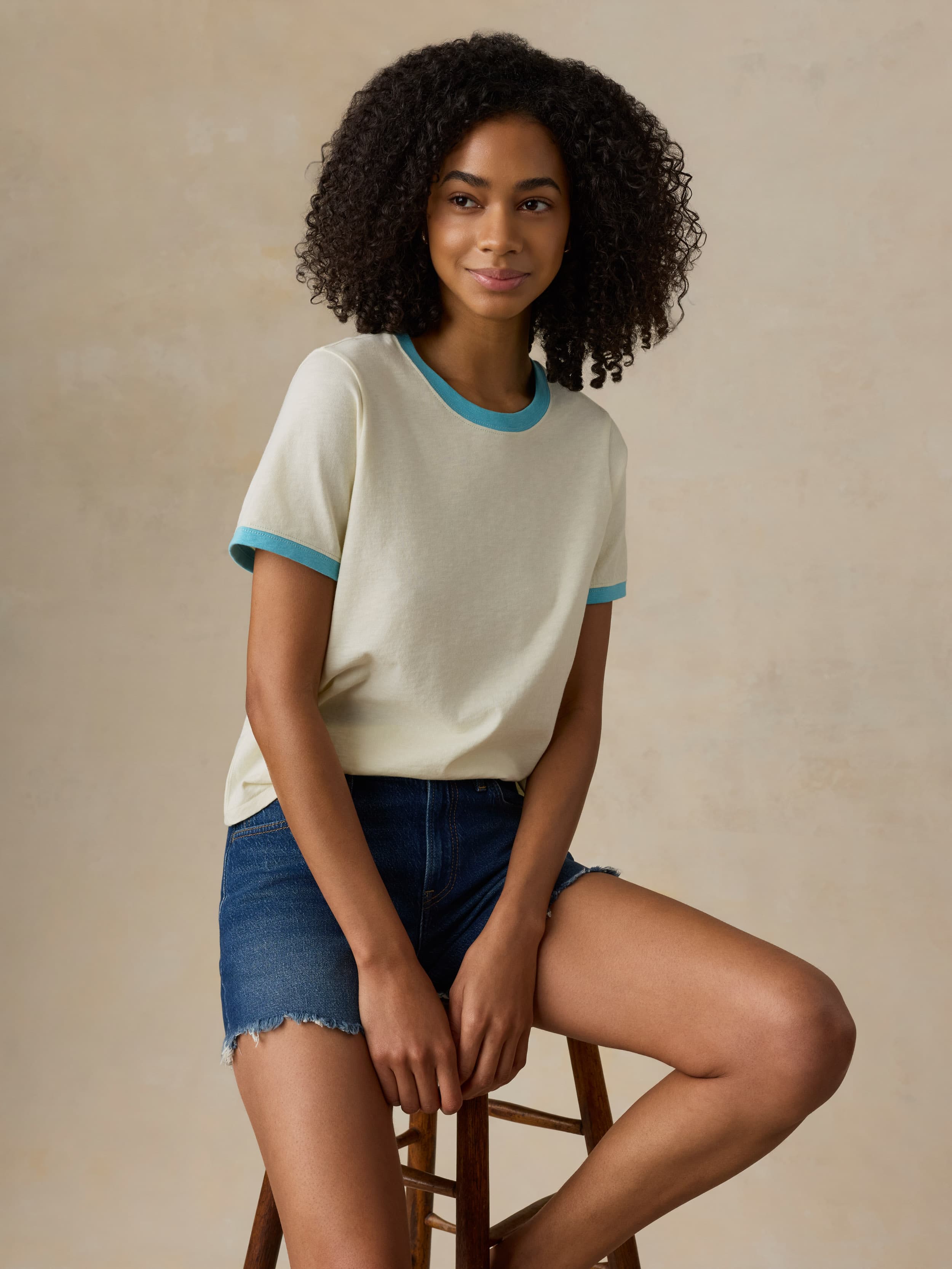Sunwashed Regenerative Tee - Lemon Sorbet | Faherty Brand