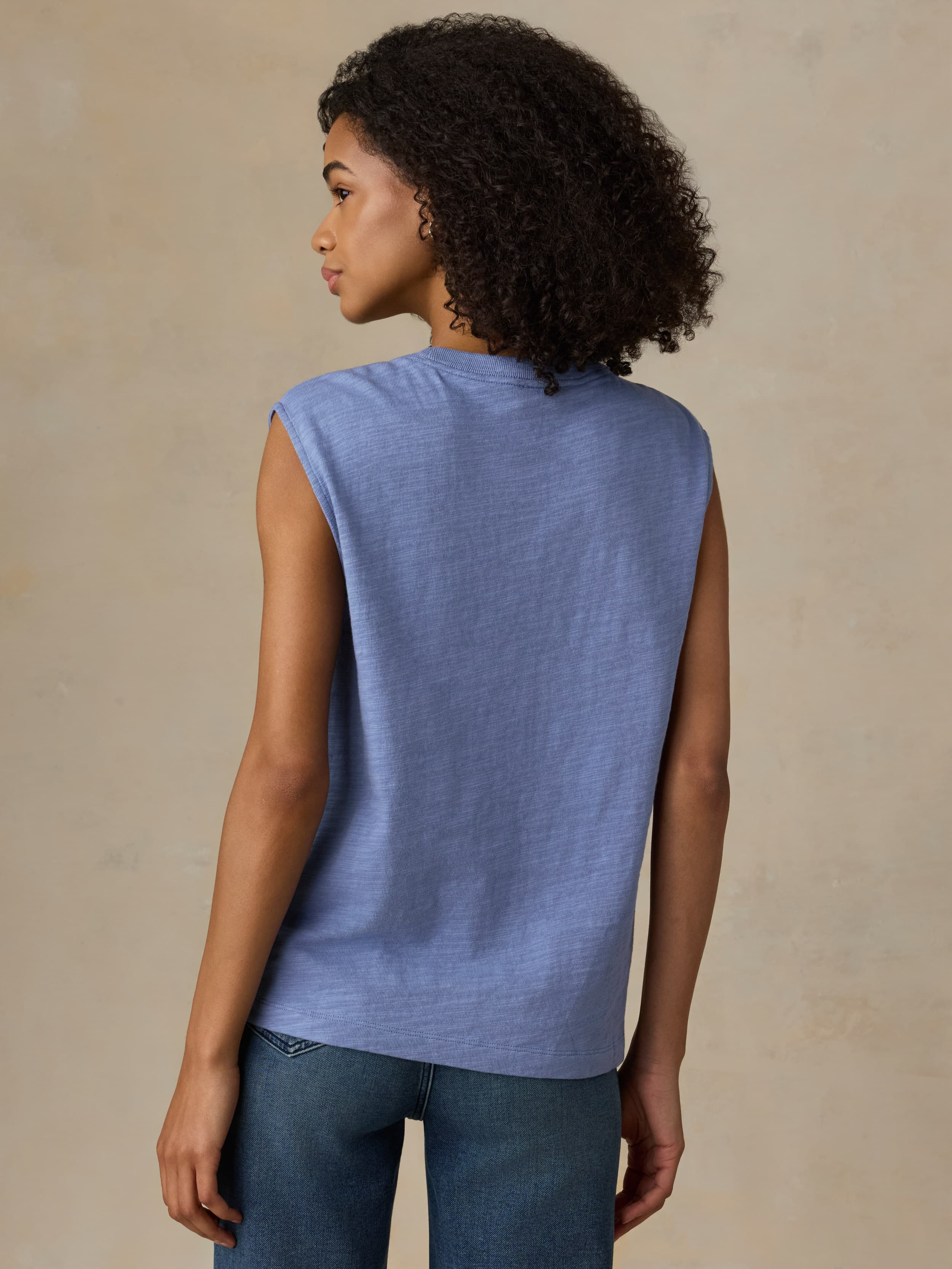 Sunwashed Slub Muscle Tank - Ocean Dusk | Faherty Brand
