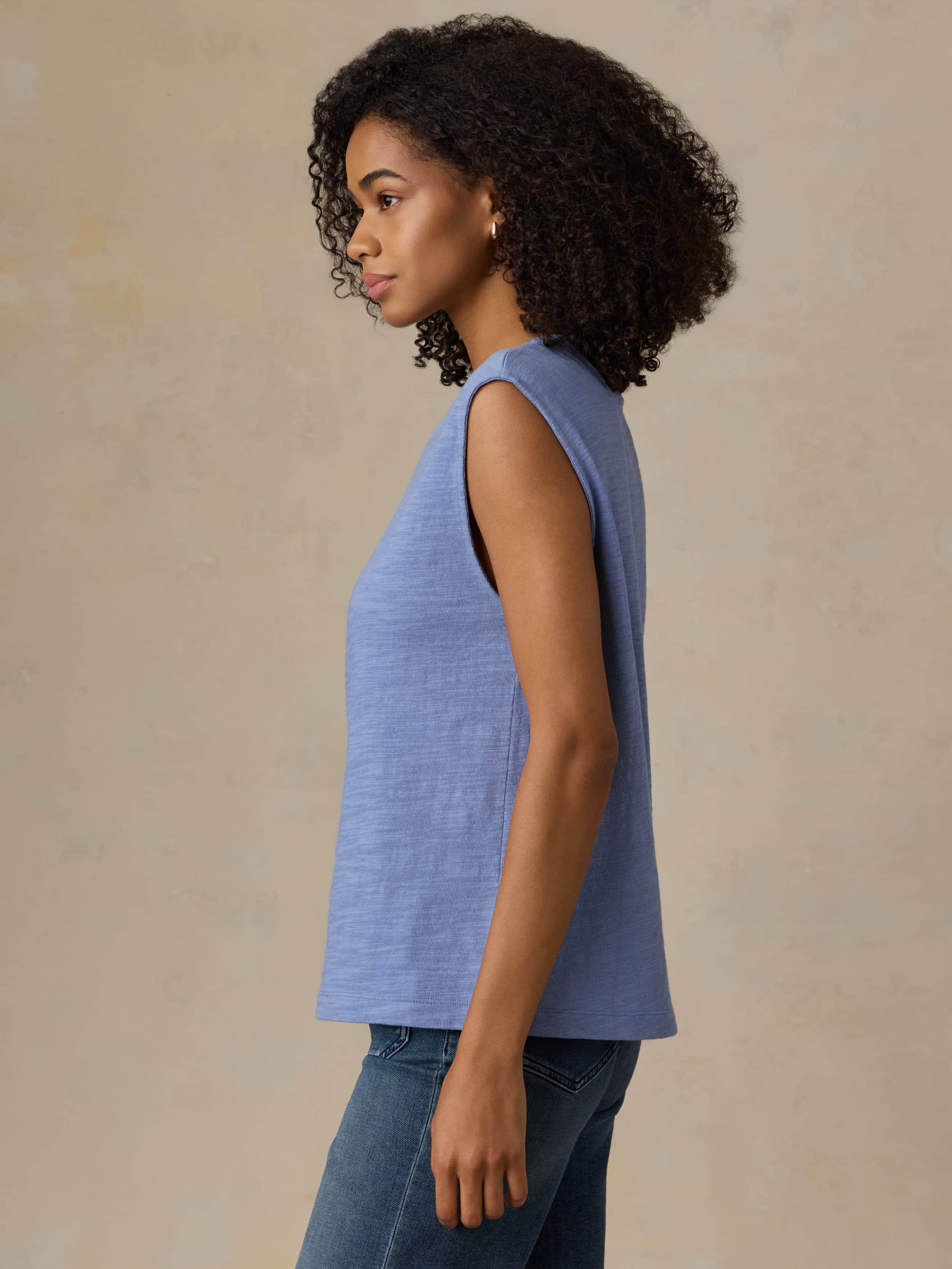 Sunwashed Slub Muscle Tank - Ocean Dusk | Faherty Brand