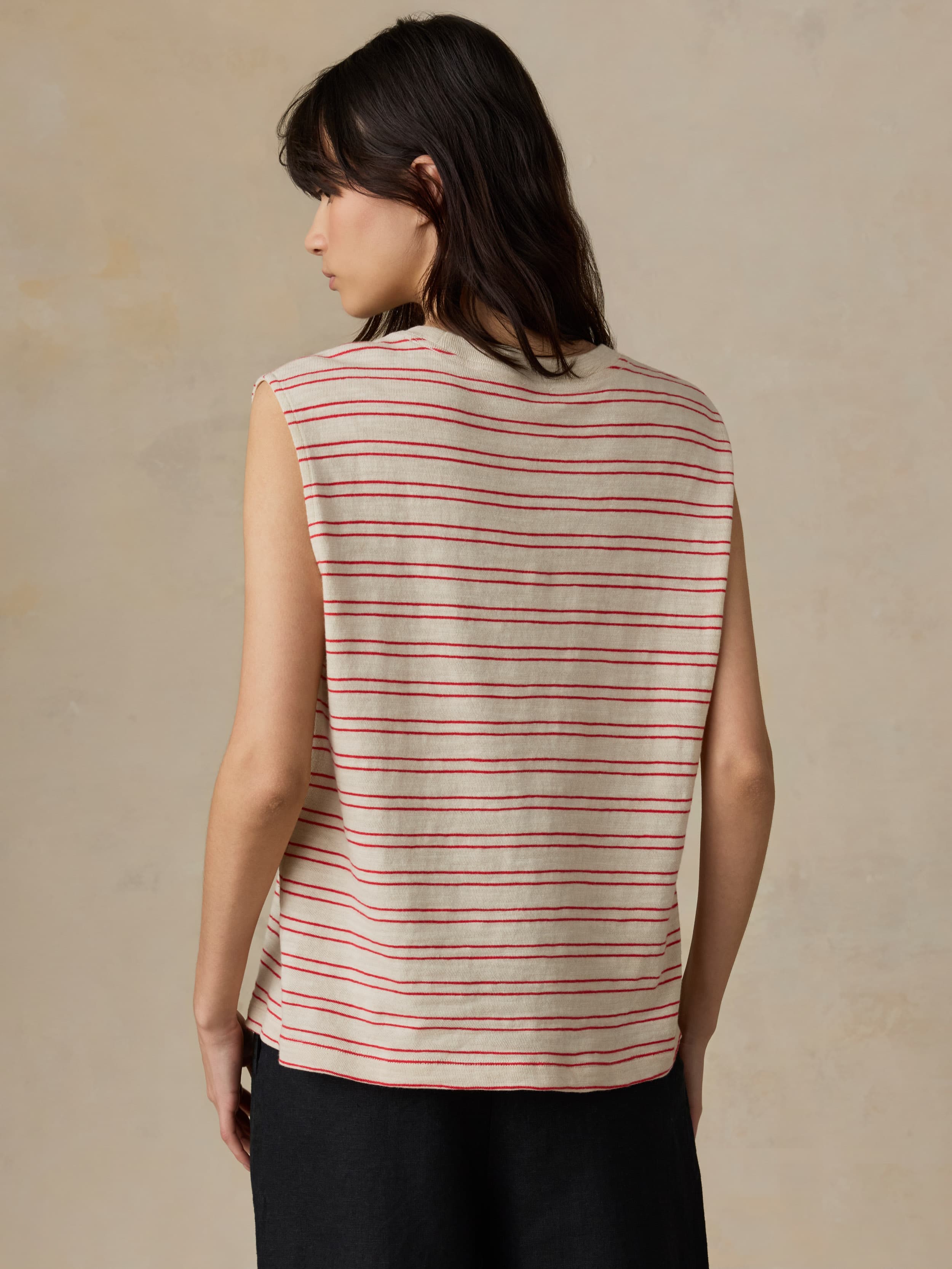 Sunwashed Slub Muscle Tank - Summer Sand Stripe | Faherty Brand