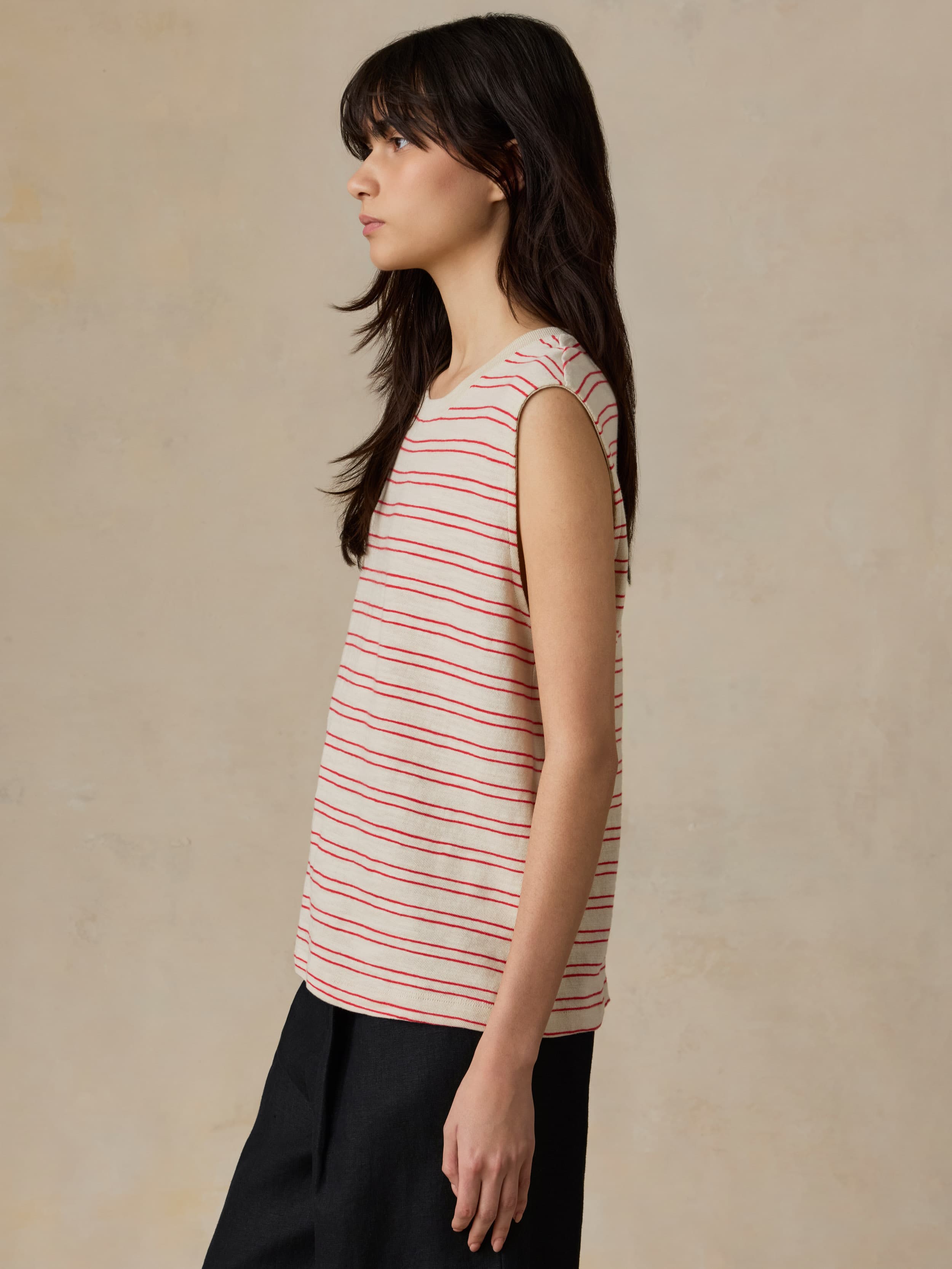 Sunwashed Slub Muscle Tank - Summer Sand Stripe | Faherty Brand