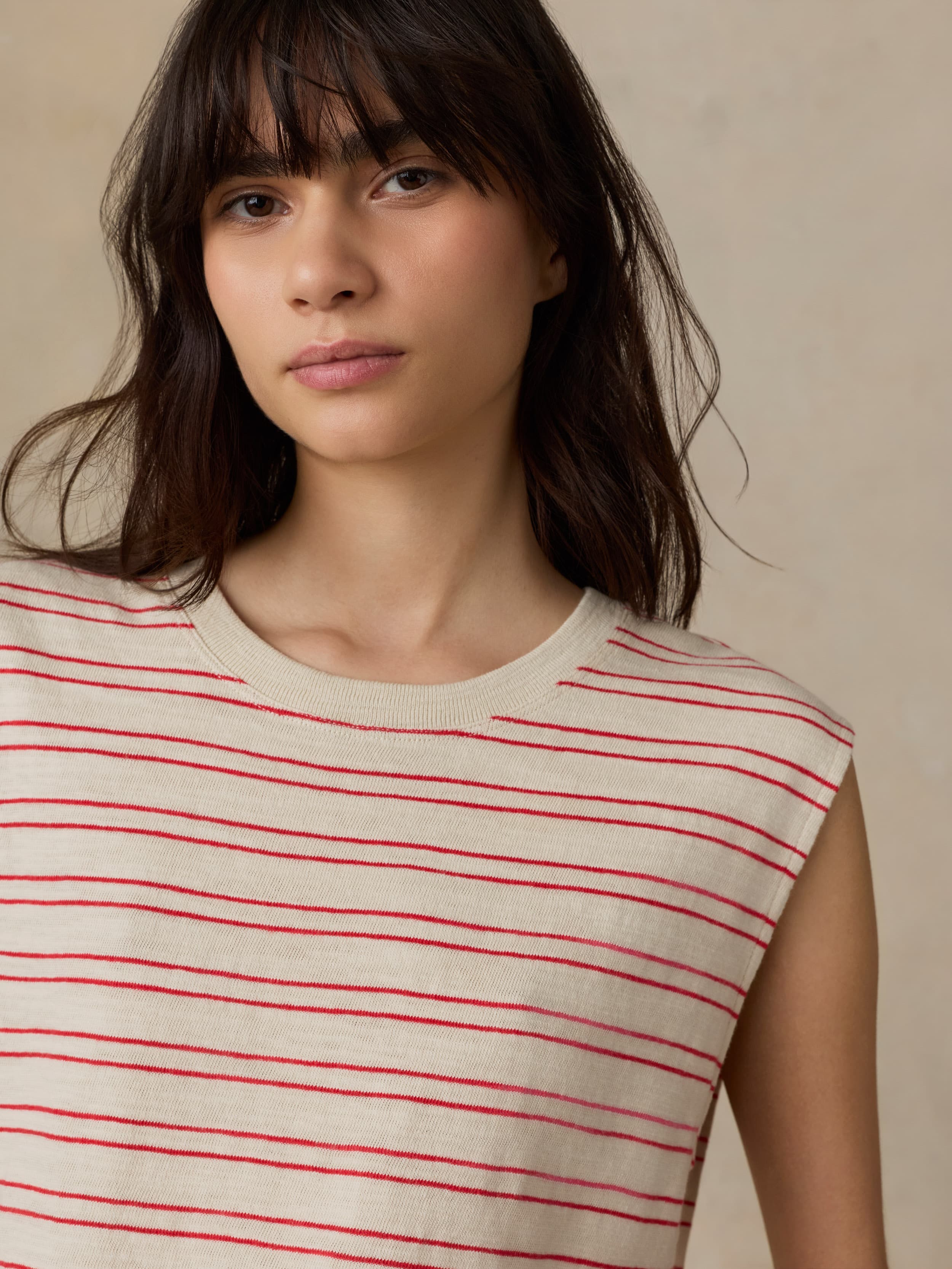 Sunwashed Slub Muscle Tank - Summer Sand Stripe | Faherty Brand