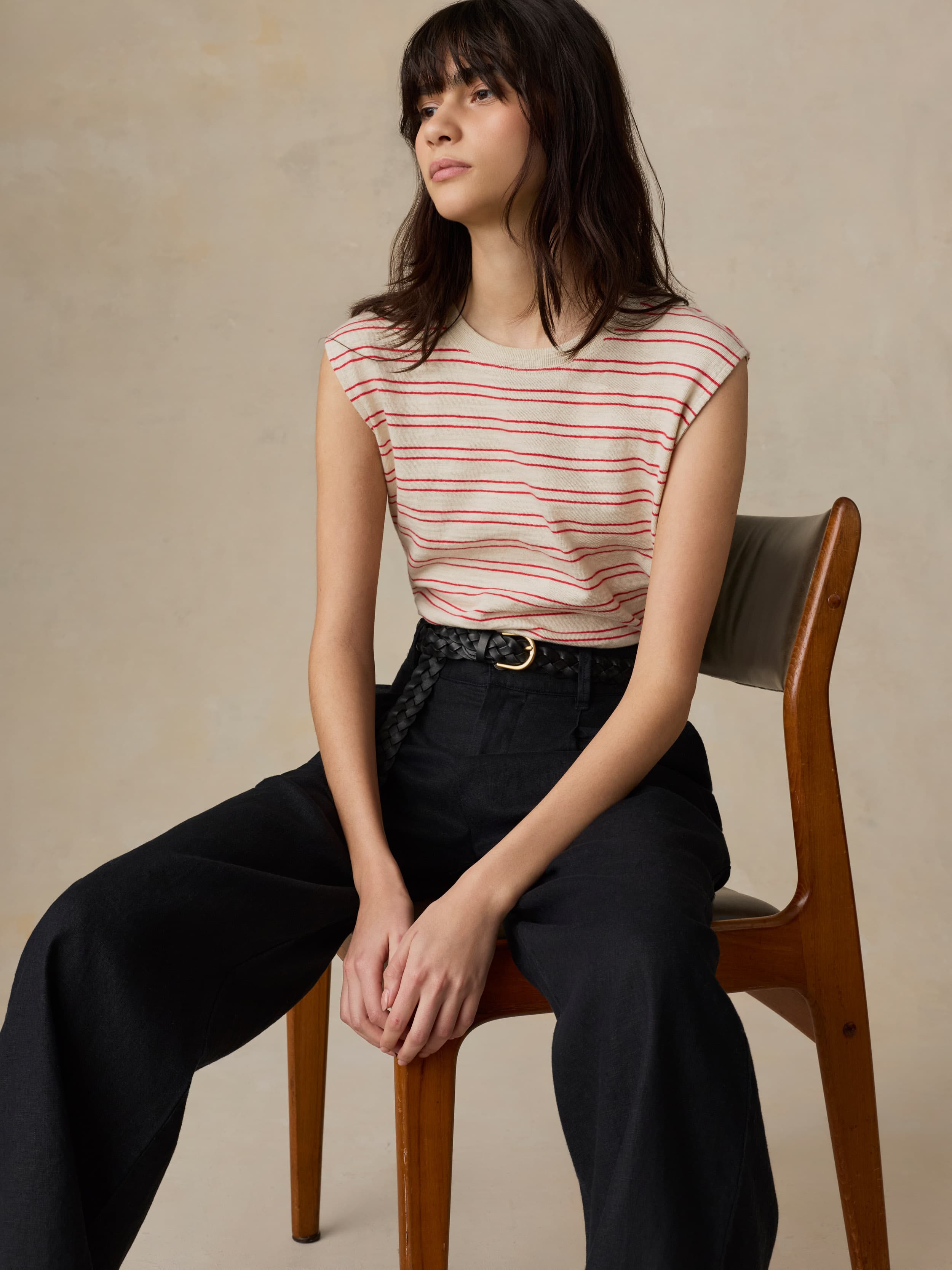 Sunwashed Slub Muscle Tank - Summer Sand Stripe | Faherty Brand