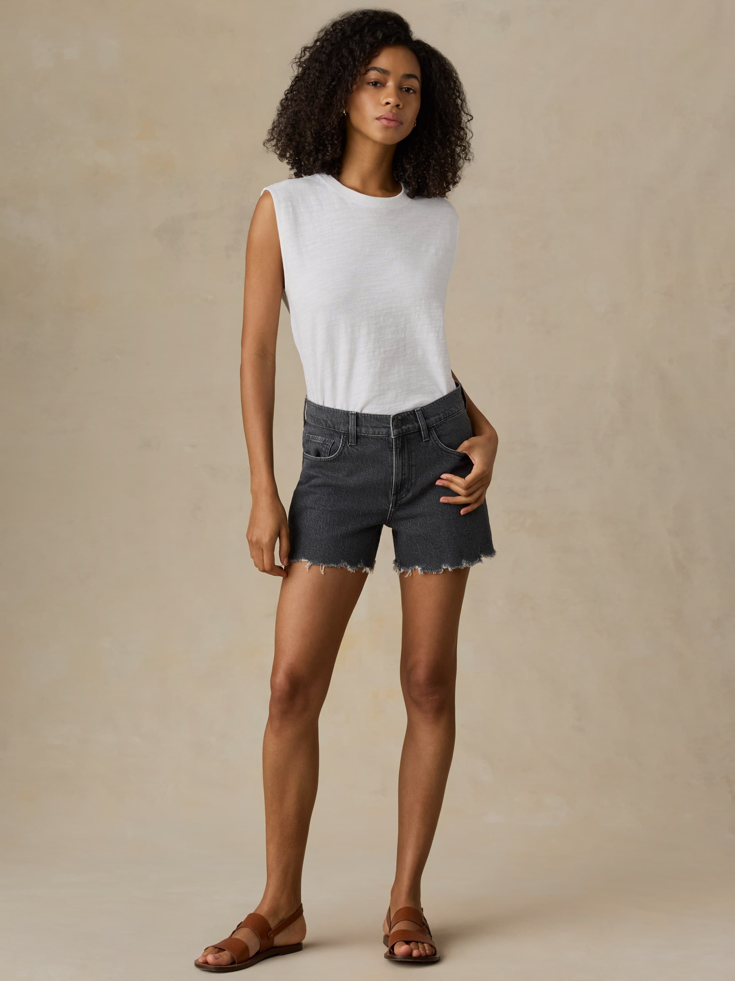 Sunwashed Slub Muscle Tank - White | Faherty Brand