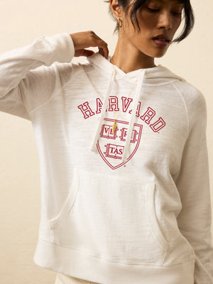 Harvard Sunwashed Slub Hoodie - White