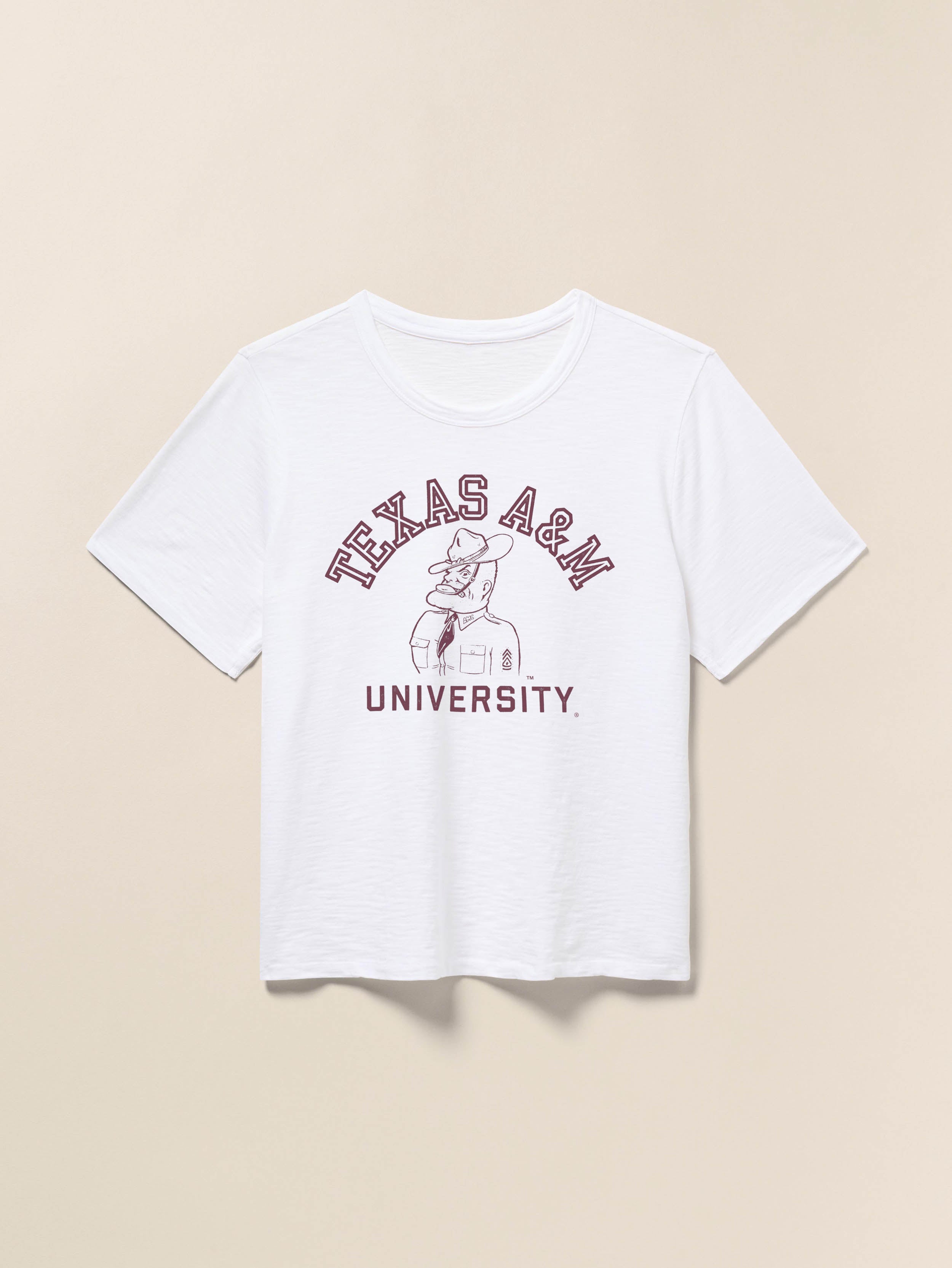 Texas A&M Sunwashed Essential Tee - White | Faherty Brand
