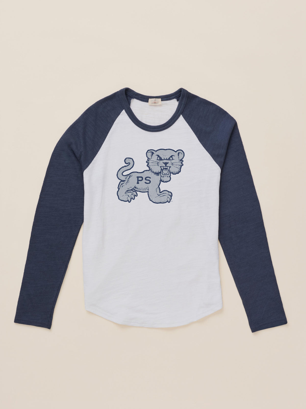 A blue and white baseball tee with Penn State graphic on the front, image 2 of 2