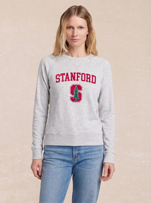 Stanford University Sunwashed Organic Crewneck - Light Grey Heather