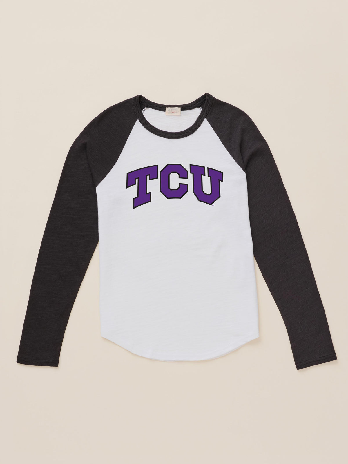 A black and white TCU baseball tee, image 2 of 2