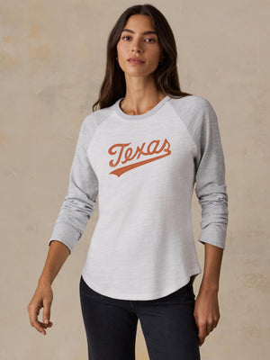 University of Texas Sunwashed Organic Raglan Long-Sleeve - Light Grey Heather