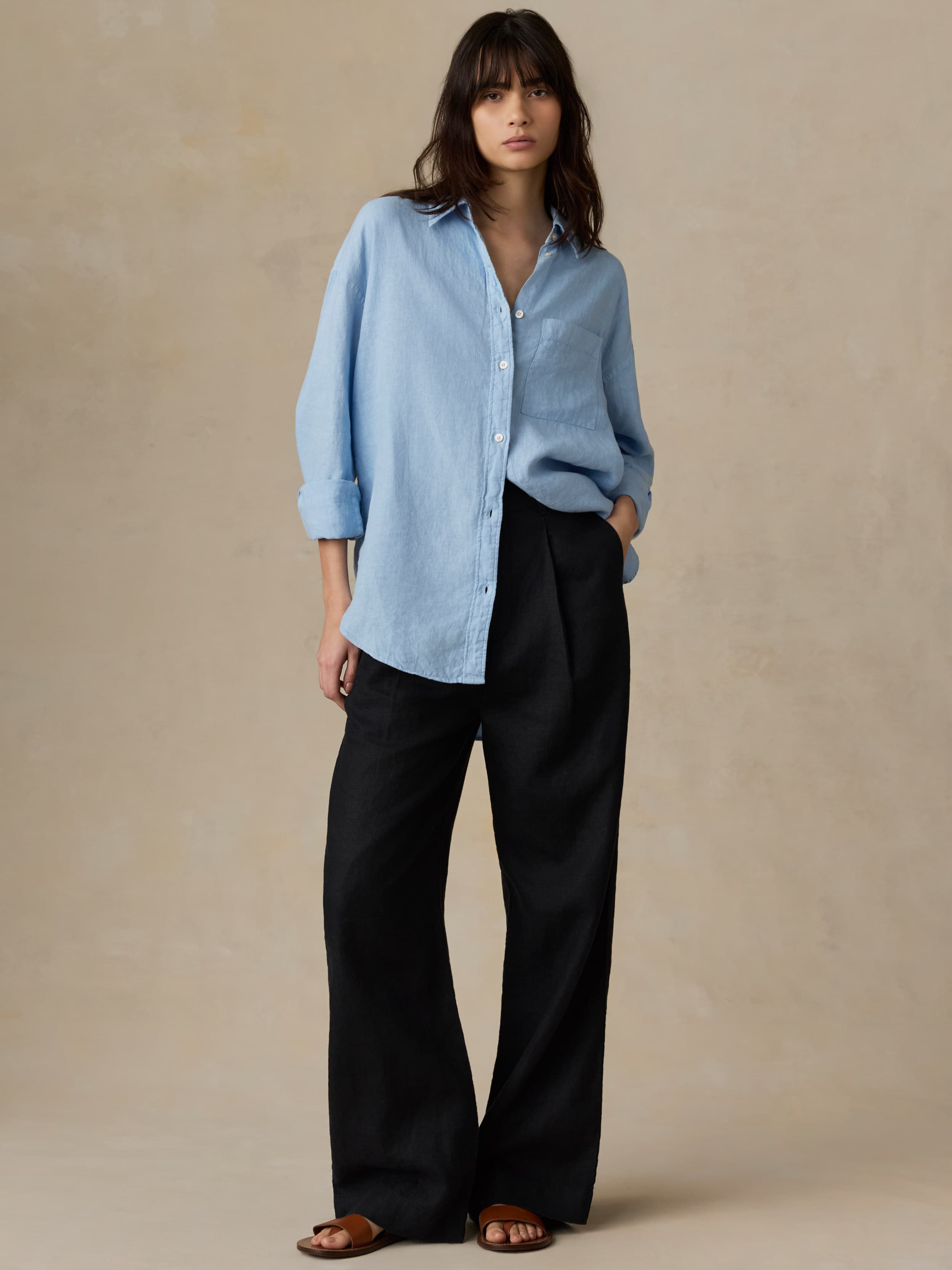 Laguna Linen Relaxed Shirt - Chambray Blue | Faherty Brand
