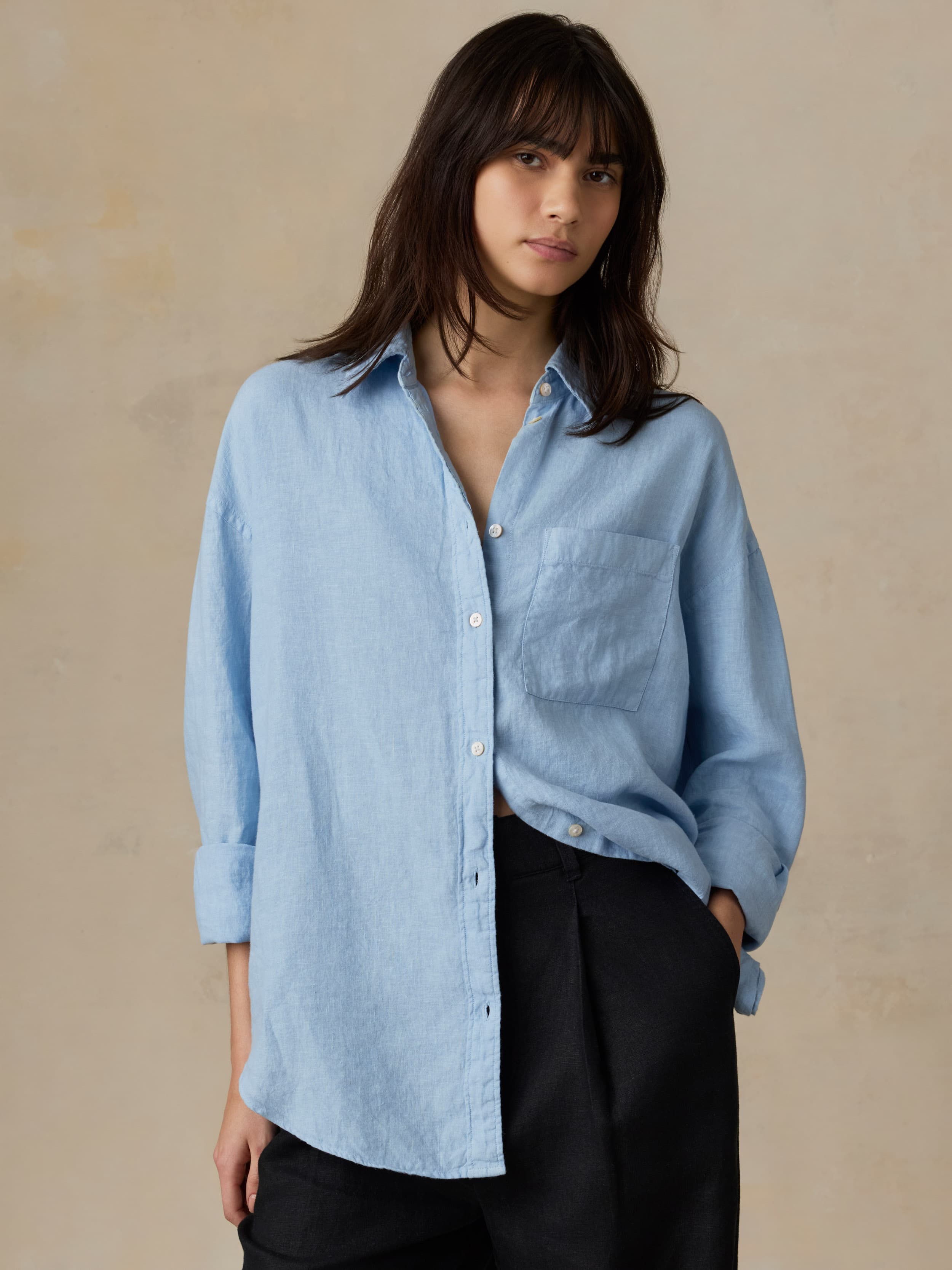 Laguna Linen Relaxed Shirt - Chambray Blue | Faherty Brand